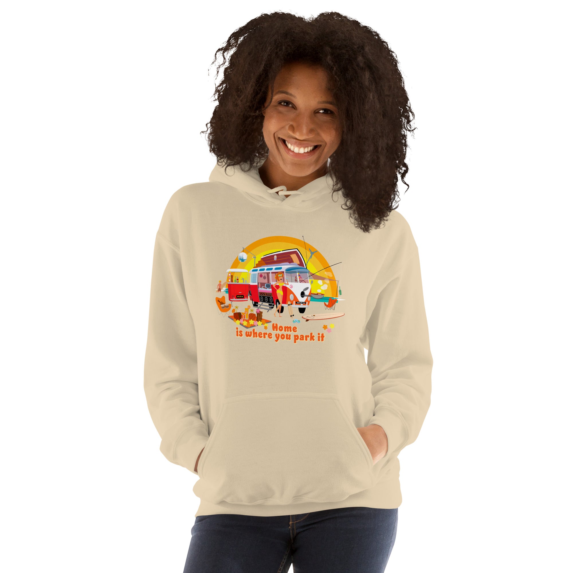 Unisex Hoodie Ultra Combi: Home is where you park it on bright colors