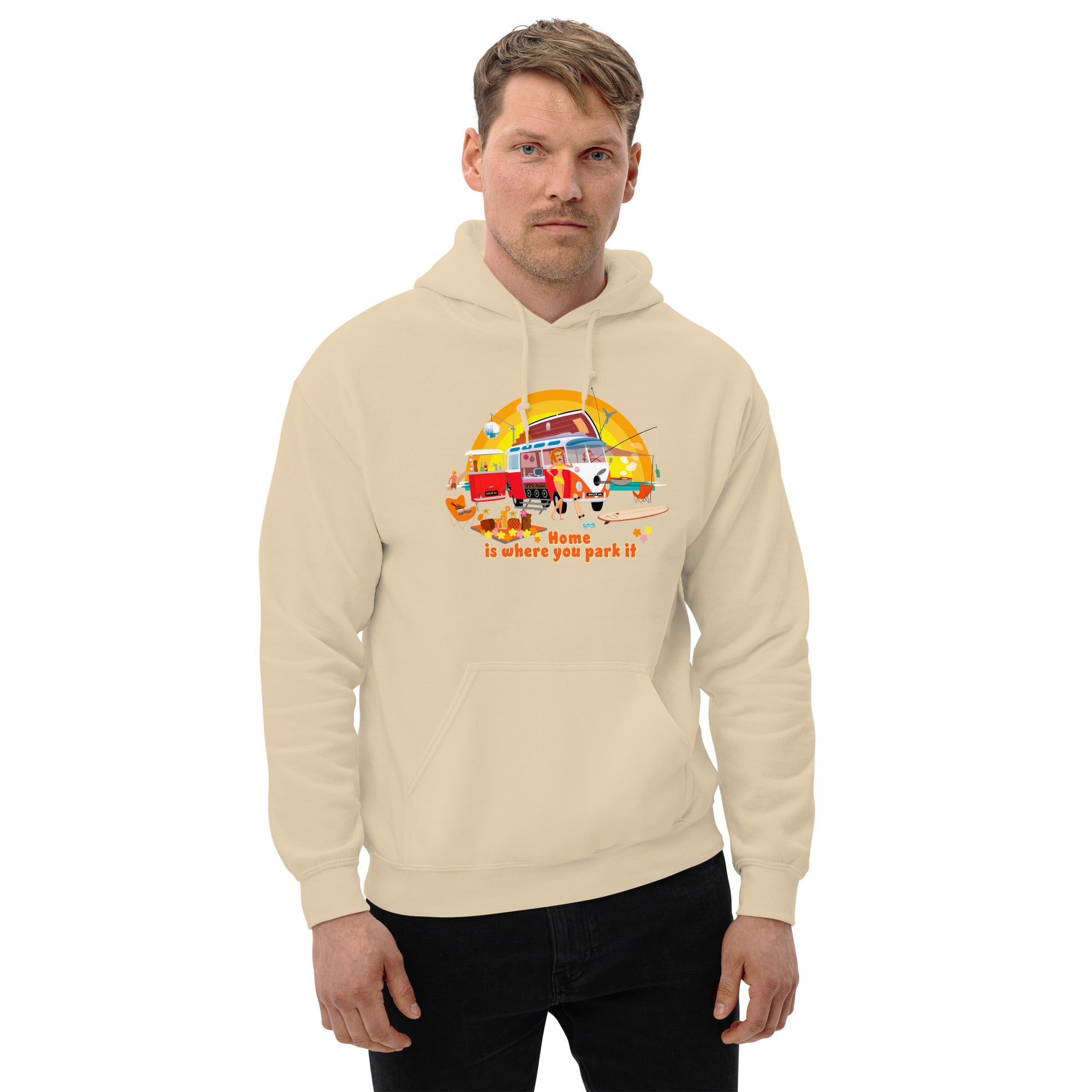 Unisex Hoodie Ultra Combi: Home is where you park it on bright colors