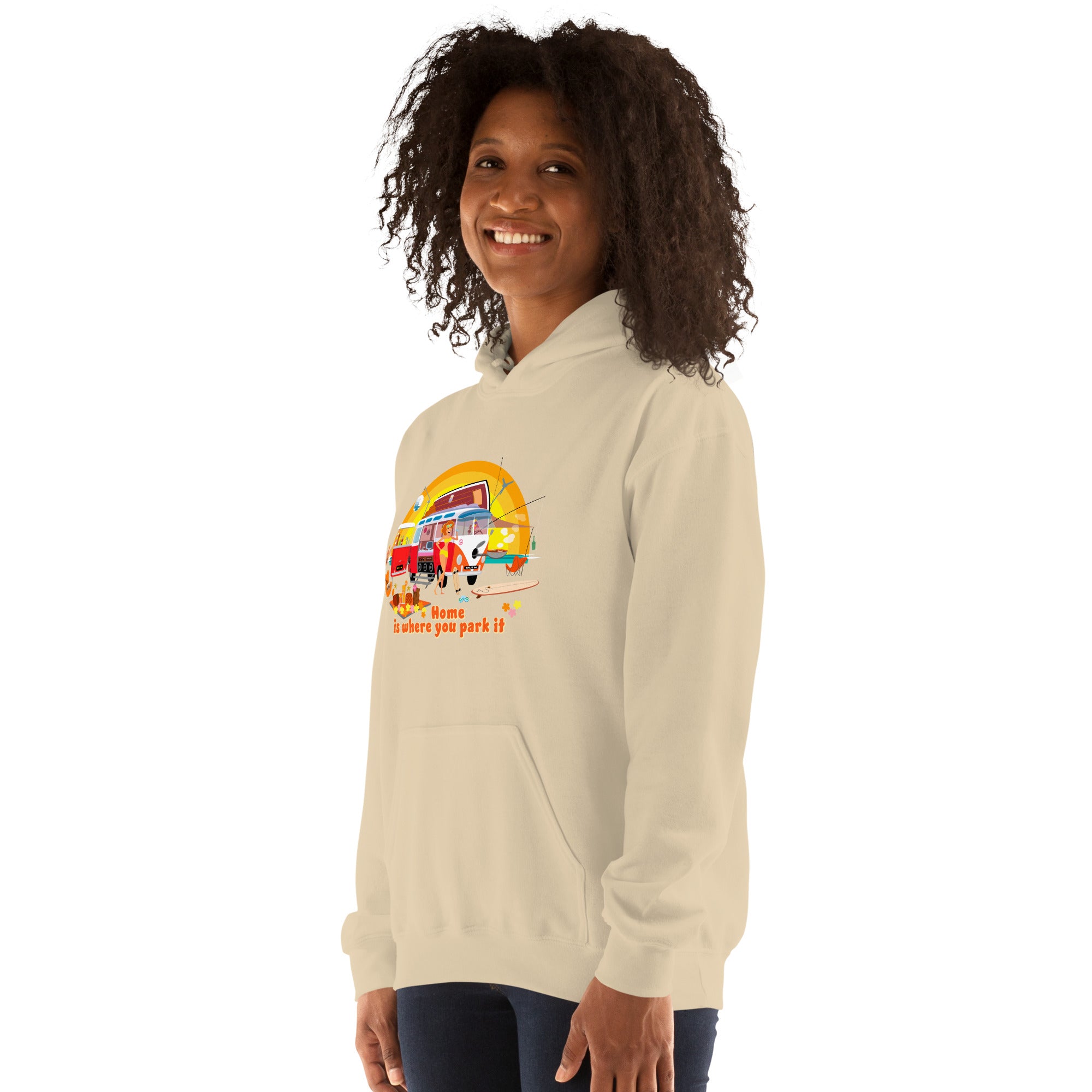 Unisex Hoodie Ultra Combi: Home is where you park it on bright colors