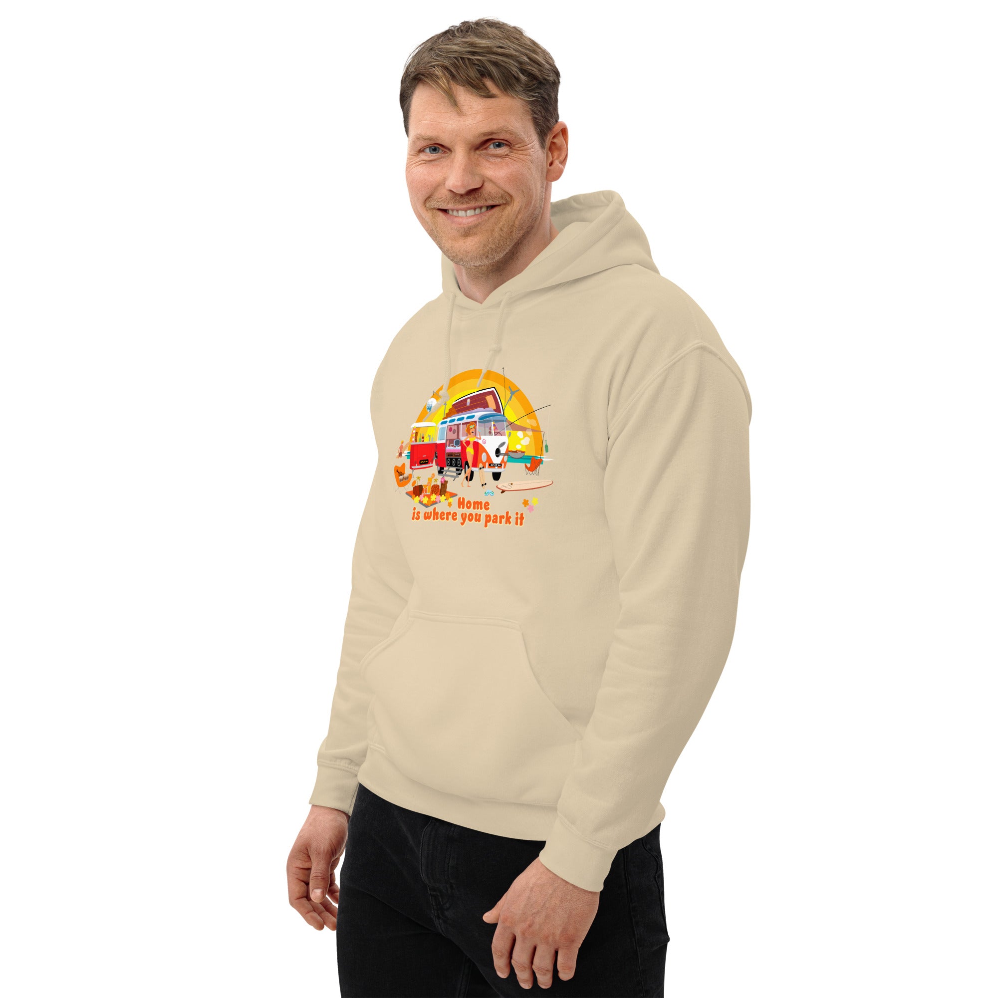 Unisex Hoodie Ultra Combi: Home is where you park it on bright colors