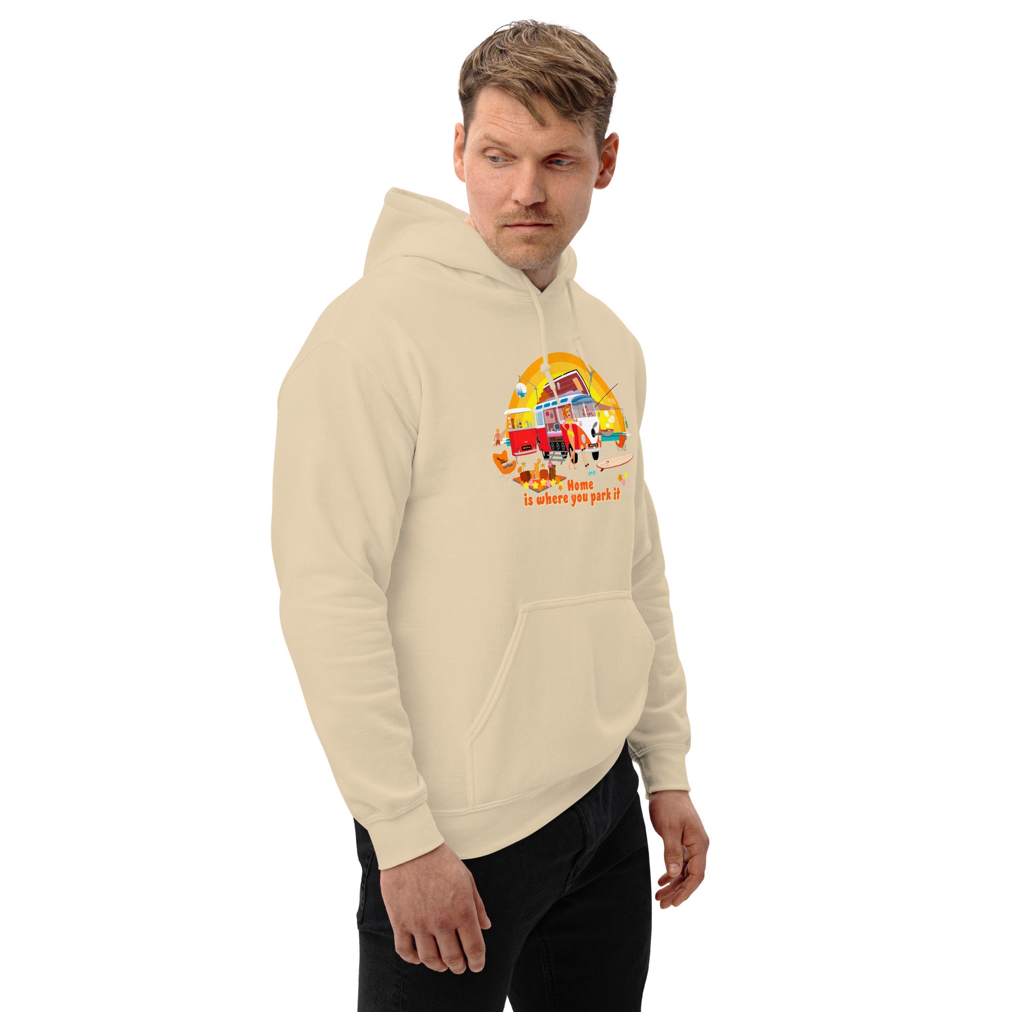 Unisex Hoodie Ultra Combi: Home is where you park it on bright colors