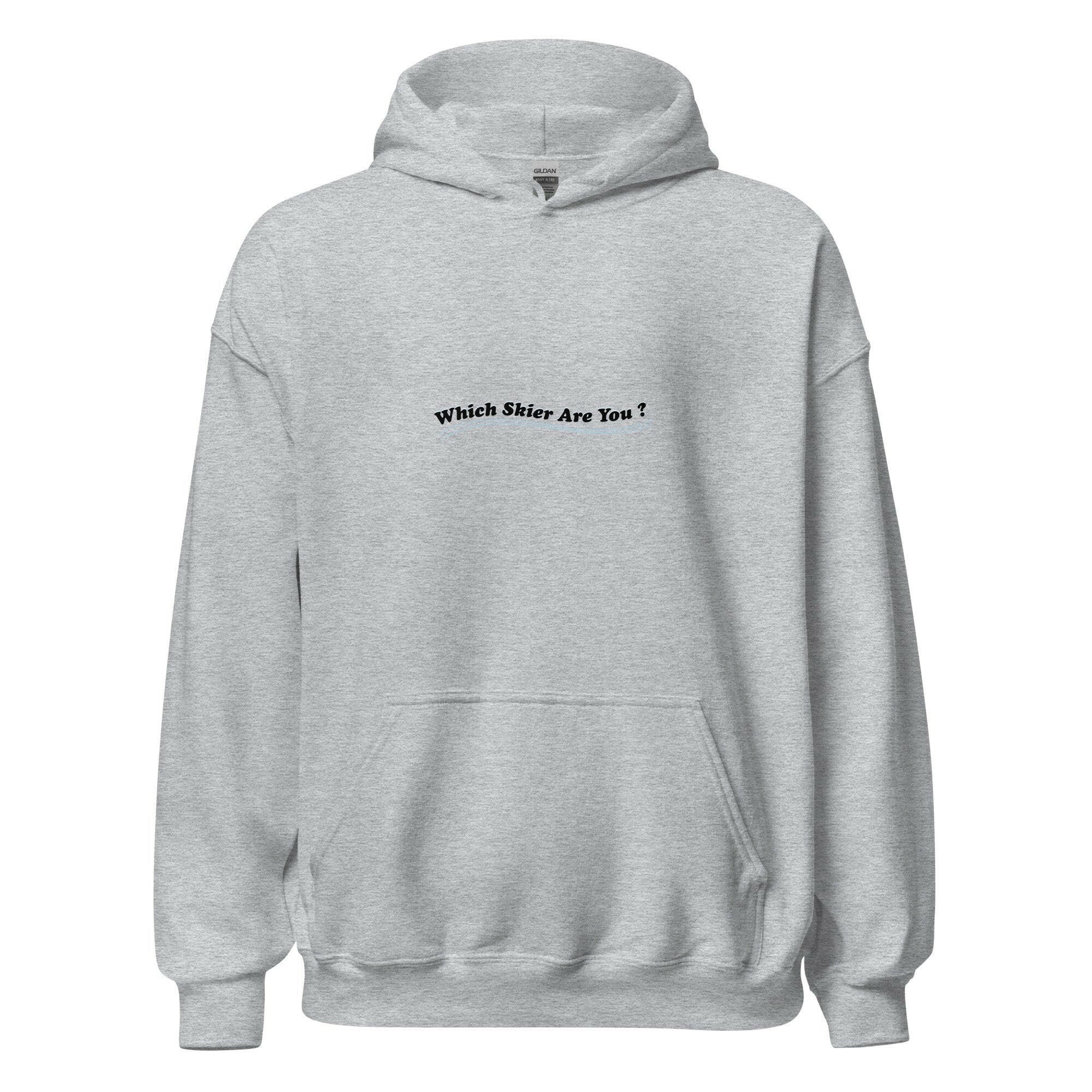 Unisex Hoodie Which skier are you? "The Thing" Yeti Skier on light colors (front & back)
