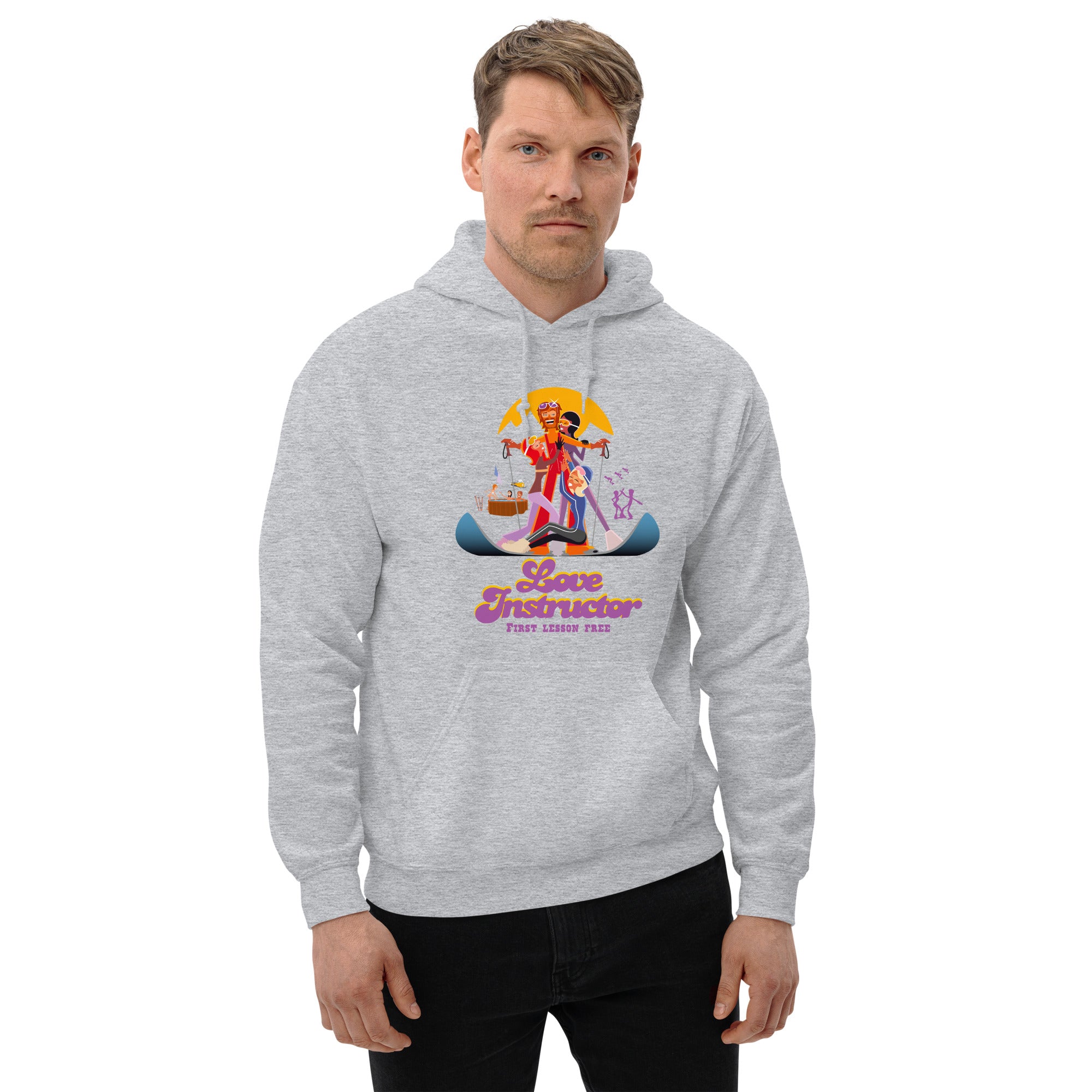 Sweat à capuche d'hiver unisexe Love Instructor First Lesson free sur couleurs claires