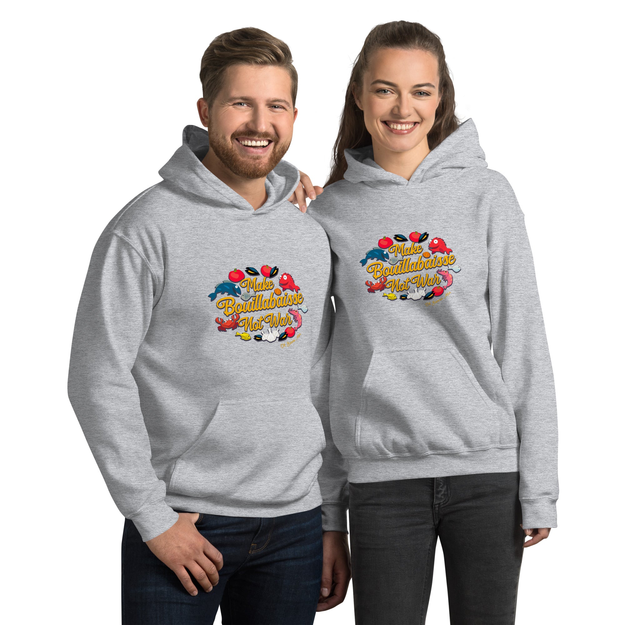 Unisex Hoodie Make Bouillabaisse Not War on light colors