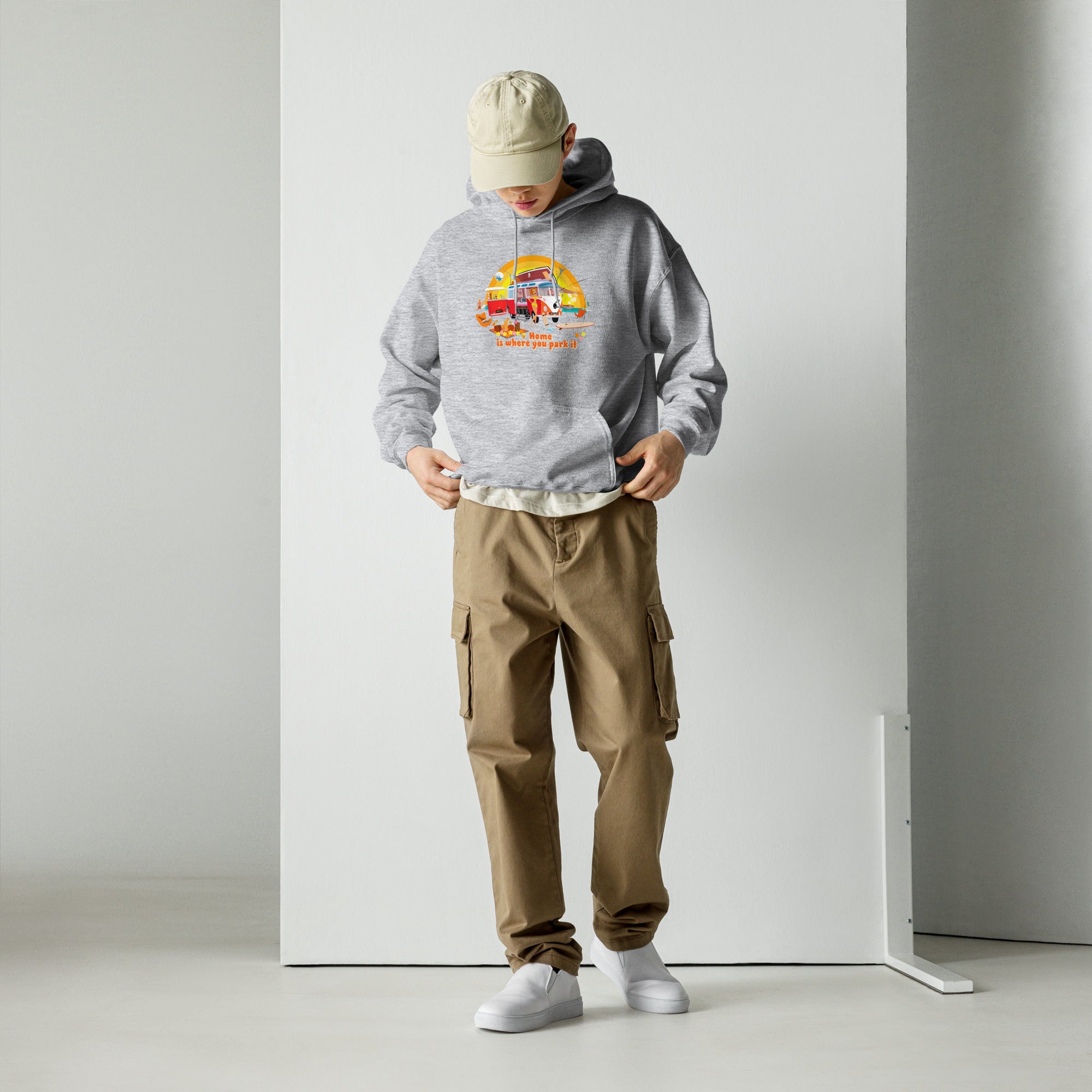 Unisex Hoodie Ultra Combi: Home is where you park it on bright colors
