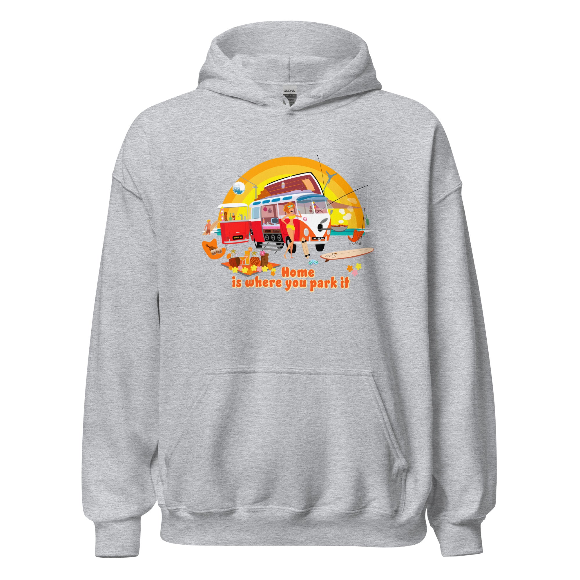 Unisex Hoodie Ultra Combi: Home is where you park it on bright colors