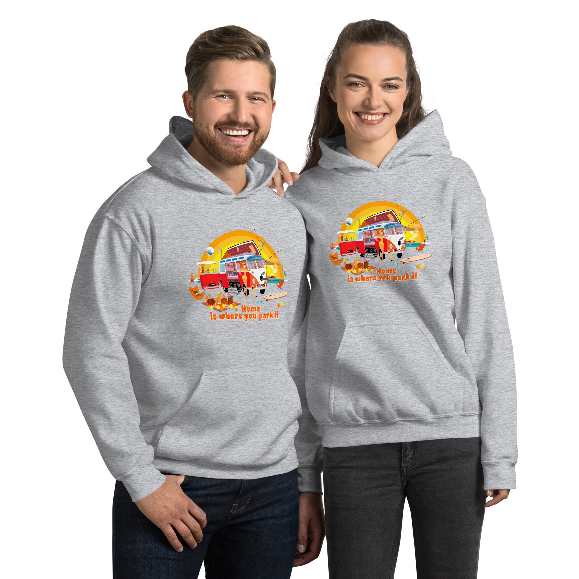 Unisex Hoodie Ultra Combi: Home is where you park it on bright colors