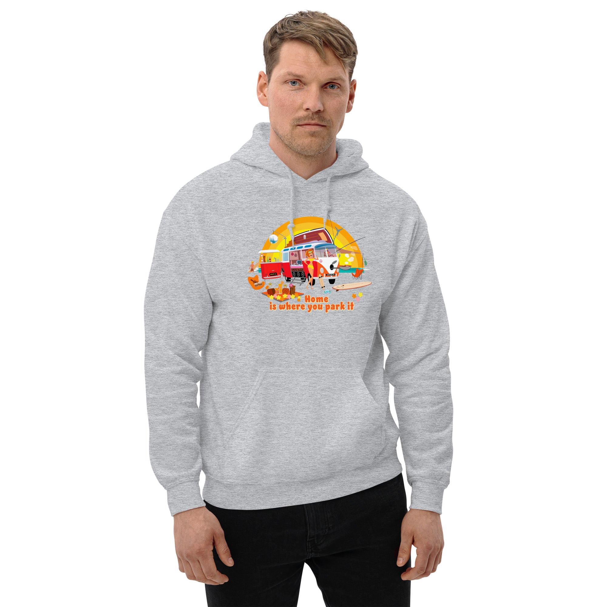 Unisex Hoodie Ultra Combi: Home is where you park it on bright colors