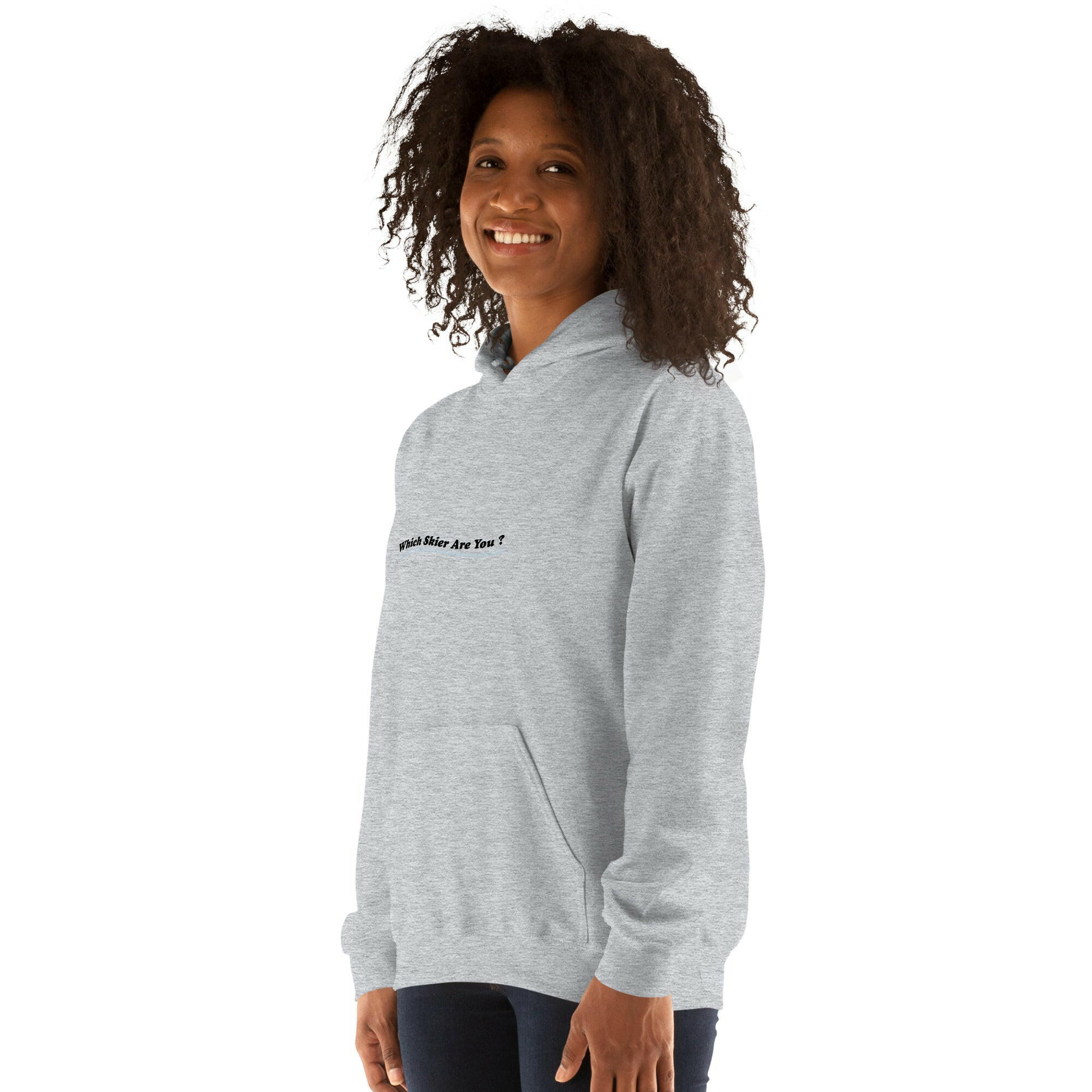 Unisex Hoodie Which skier are you? "The Thing" Yeti Skier on light colors (front & back)