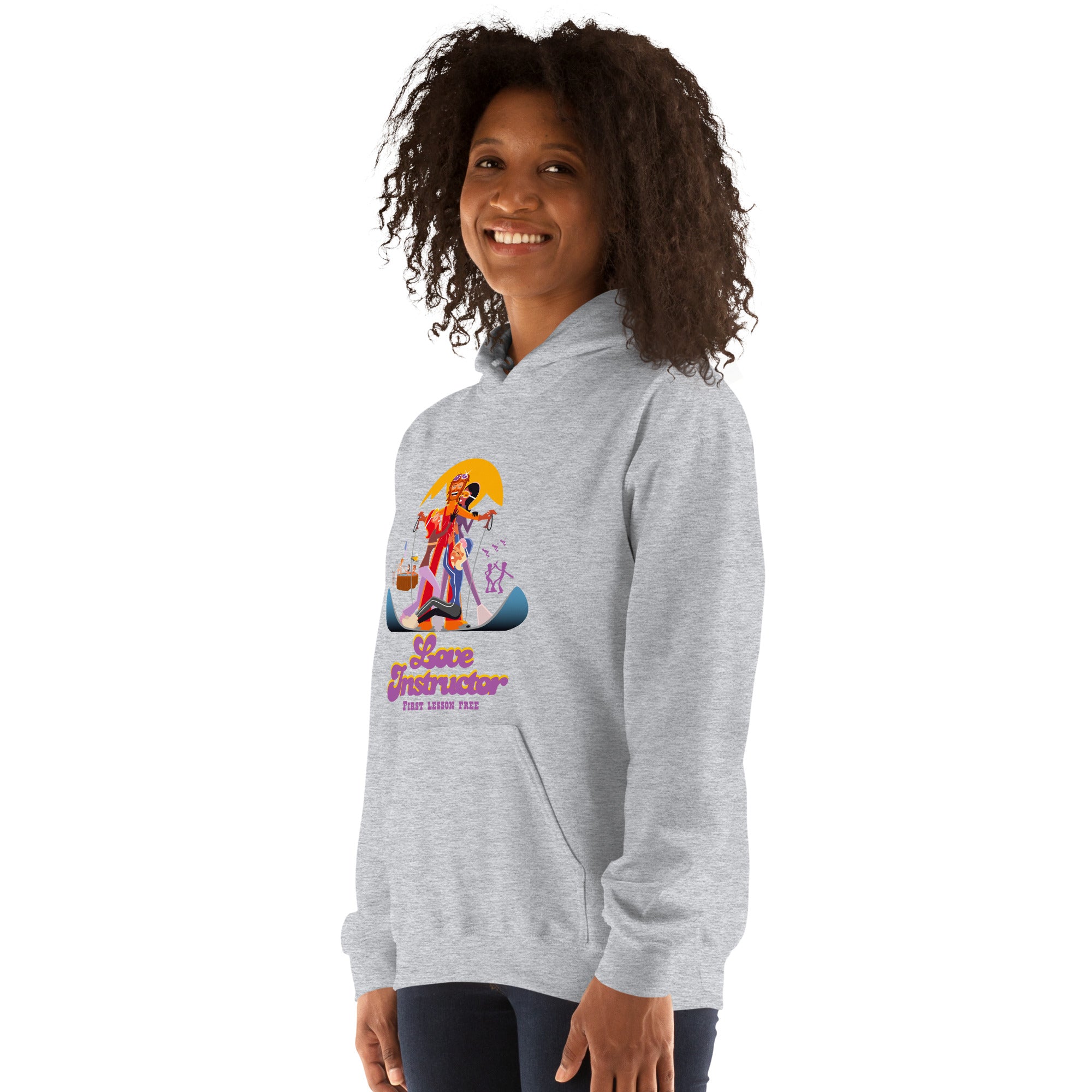 Sweat à capuche d'hiver unisexe Love Instructor First Lesson free sur couleurs claires