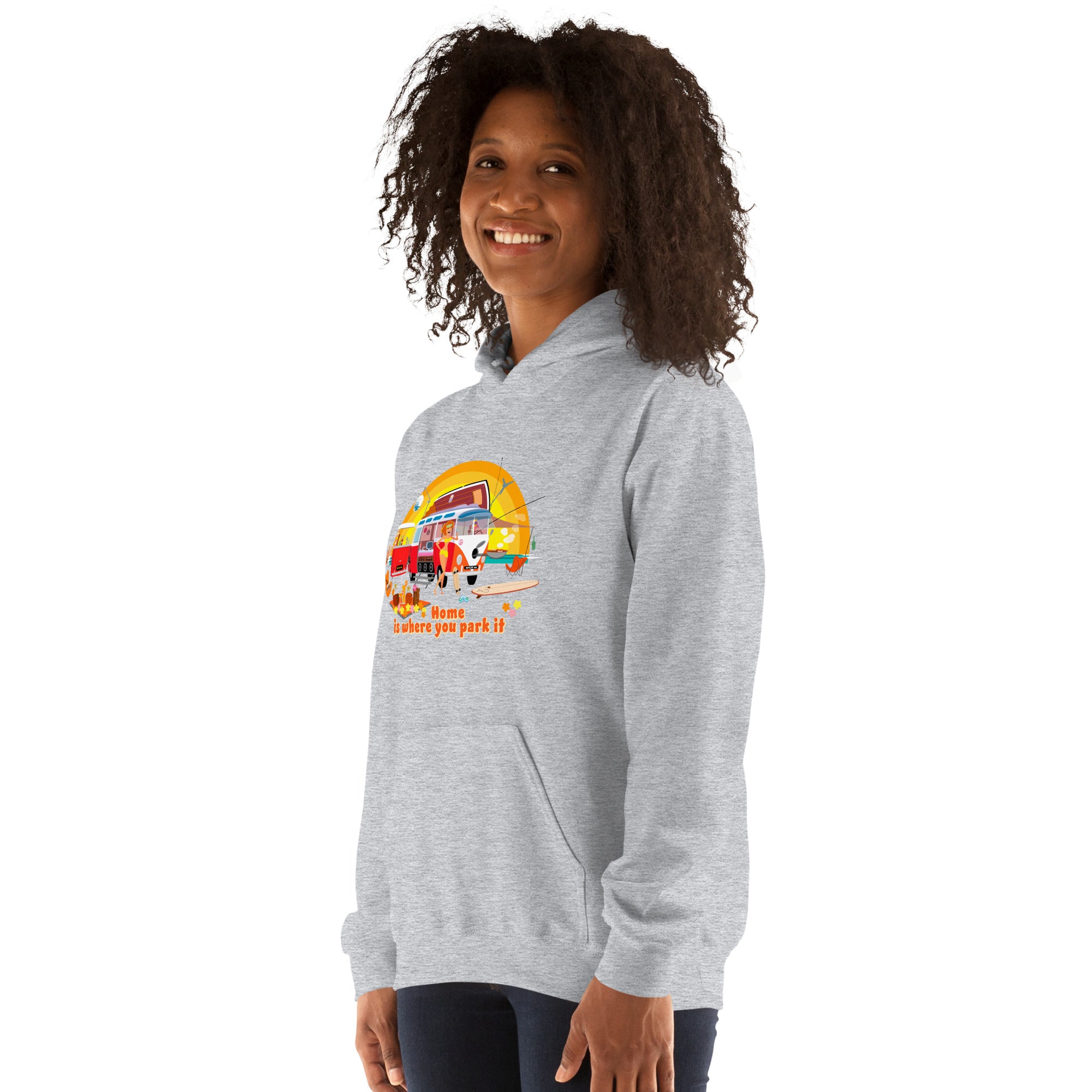 Unisex Hoodie Ultra Combi: Home is where you park it on bright colors