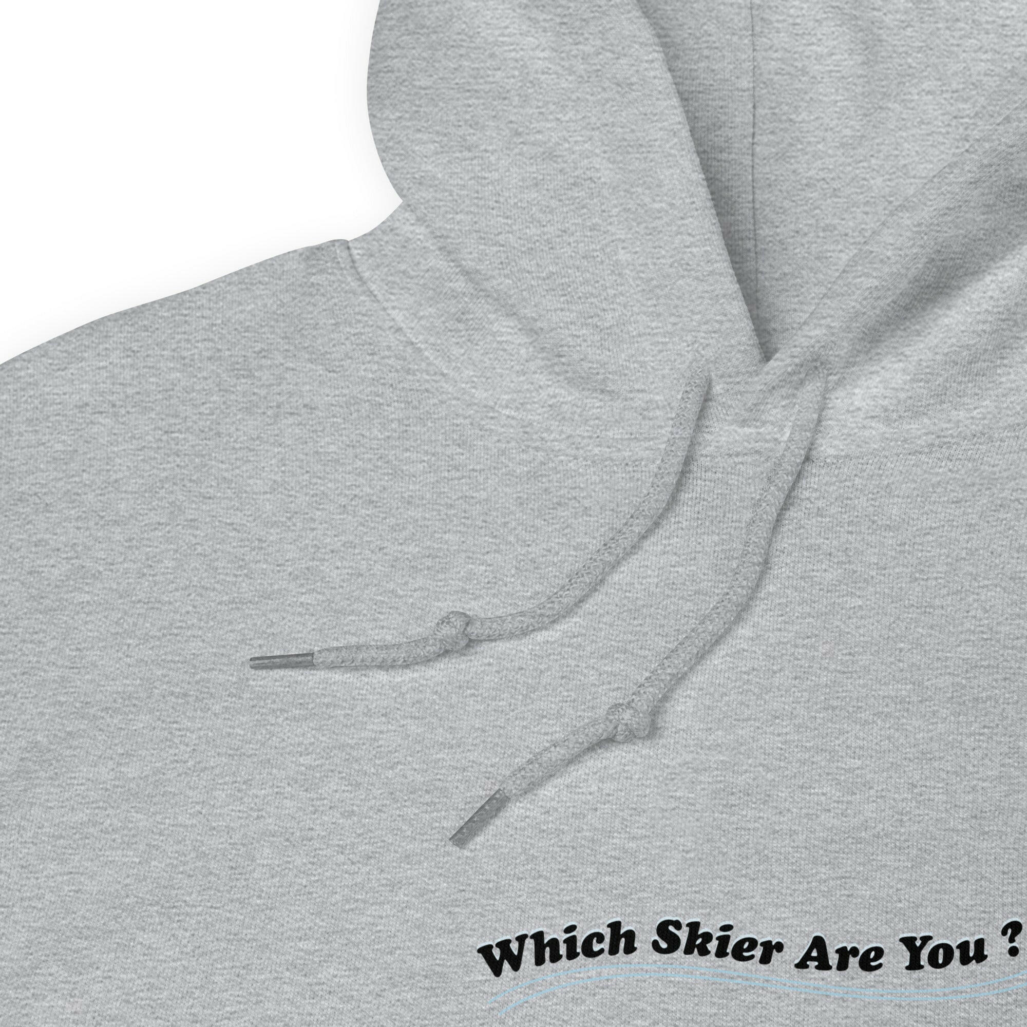Unisex Hoodie Which skier are you? "The Thing" Yeti Skier on light colors (front & back)