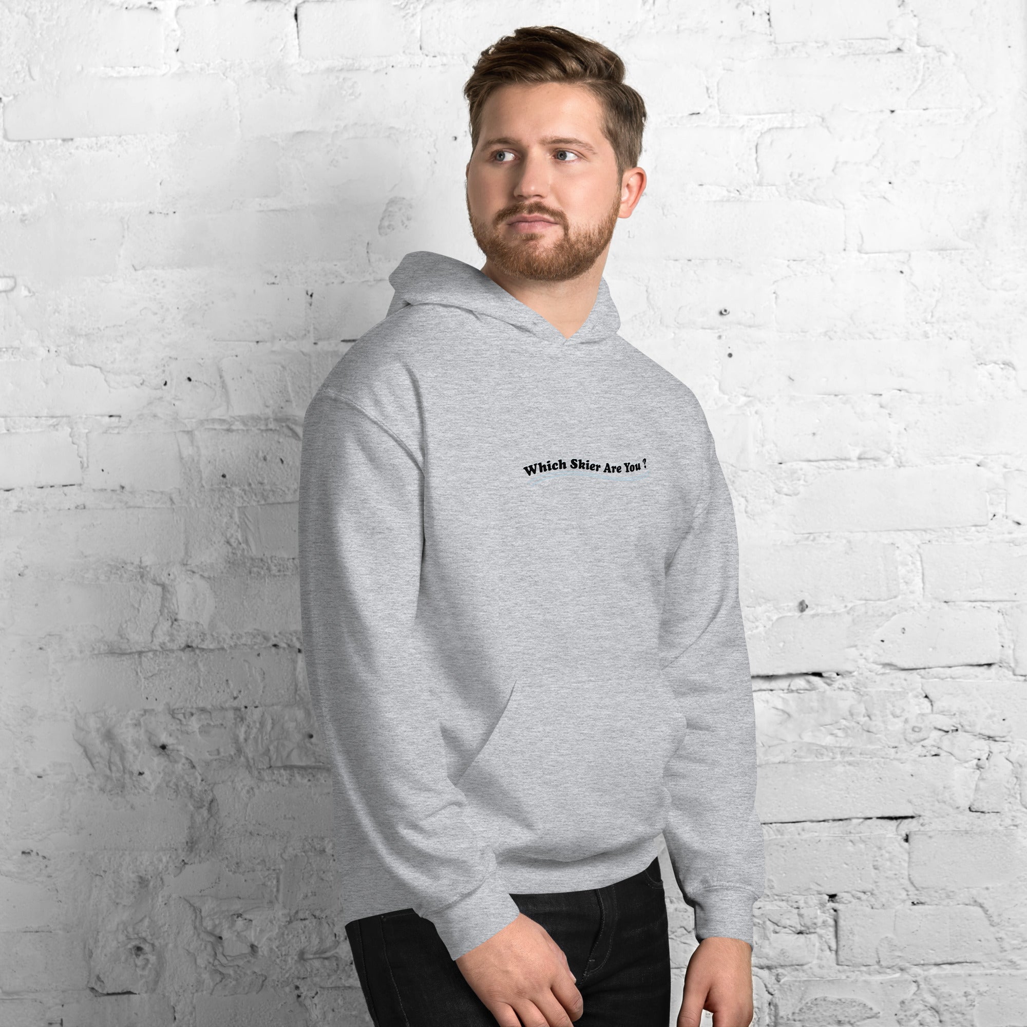 Sweat à capuche d'hiver unisexe Which skier are you? Love Instructor First Lesson free sur couleurs claires (face & dos)