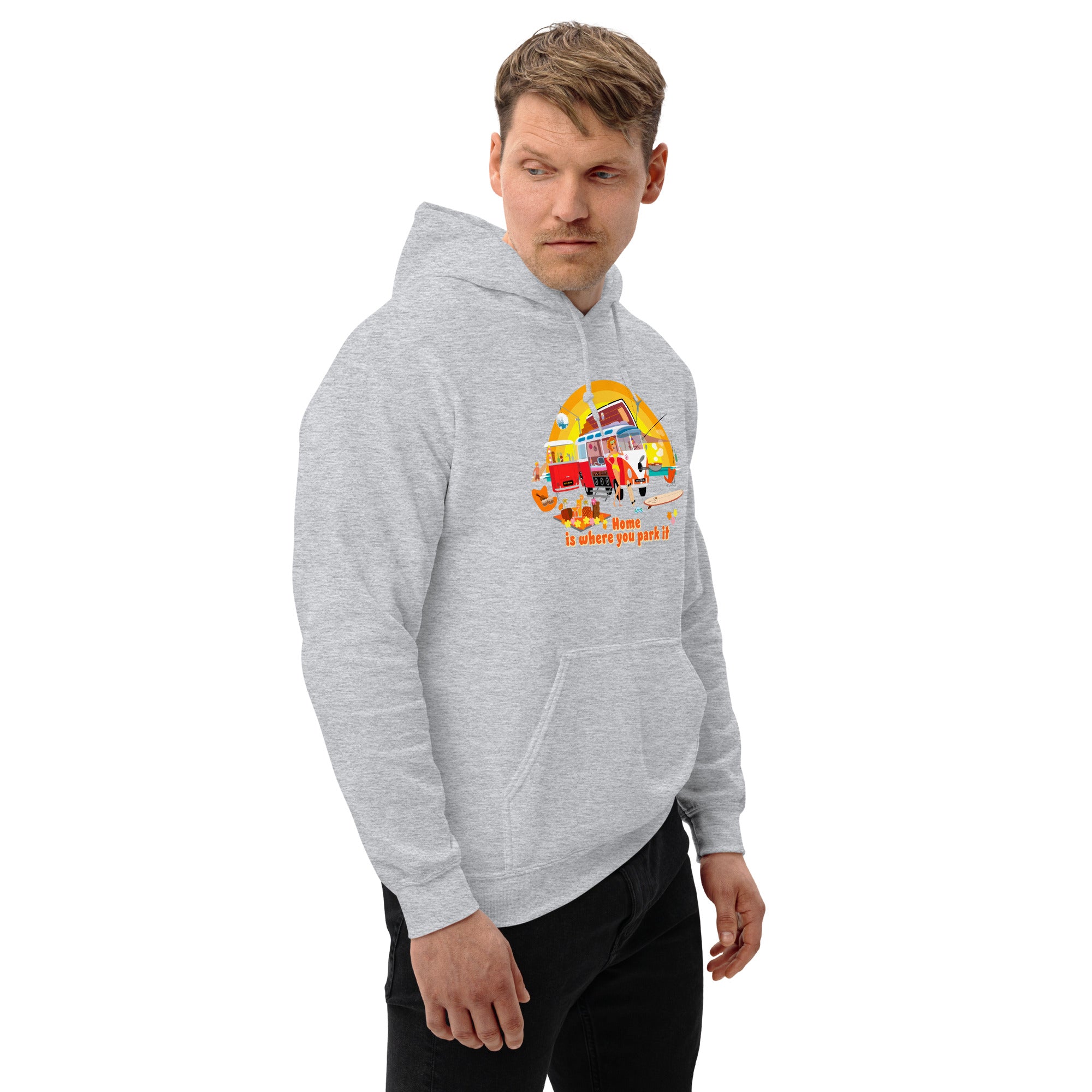 Unisex Hoodie Ultra Combi: Home is where you park it on bright colors