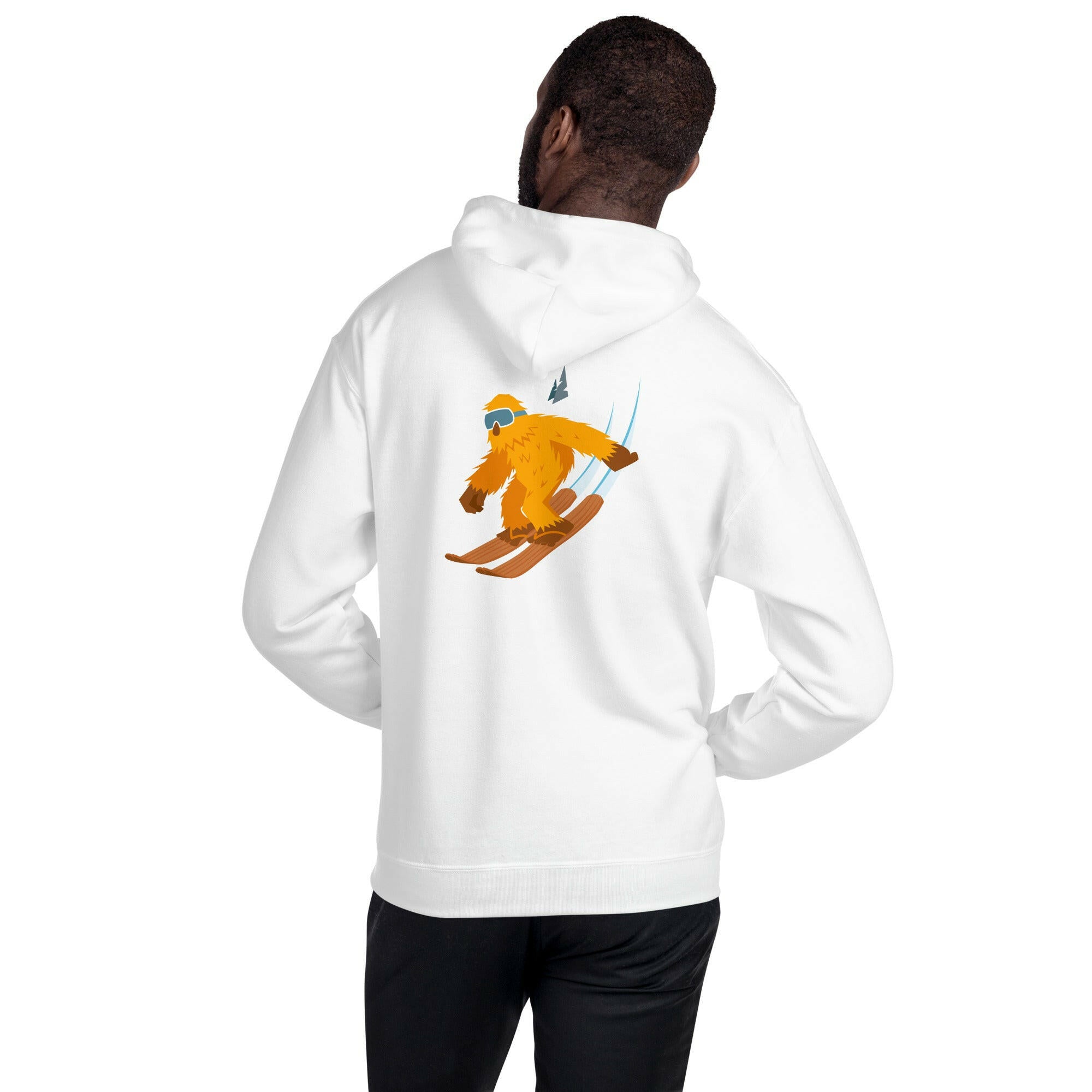 Unisex Hoodie Which skier are you? "The Thing" Yeti Skier on light colors (front & back)