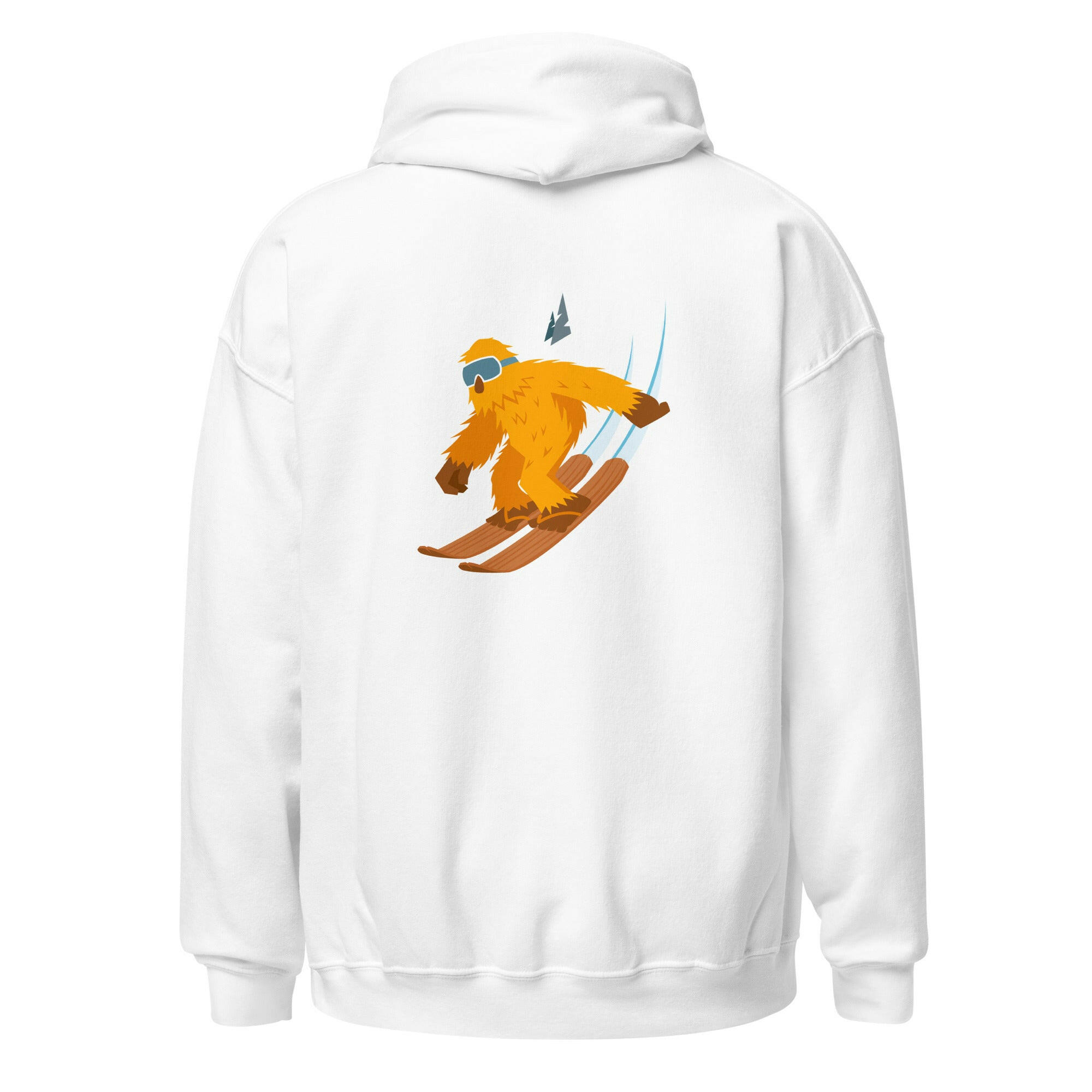 Unisex Hoodie Which skier are you? "The Thing" Yeti Skier on light colors (front & back)