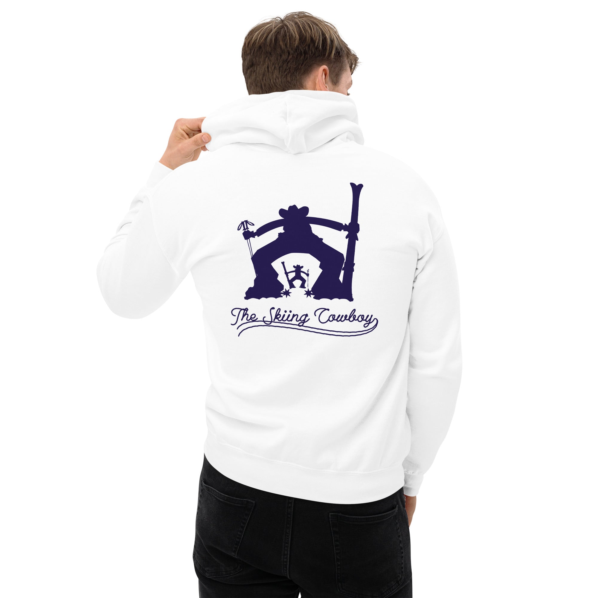 Unisex Hoodie The Skiing Cowboy Duel Silhouette (front & back)
