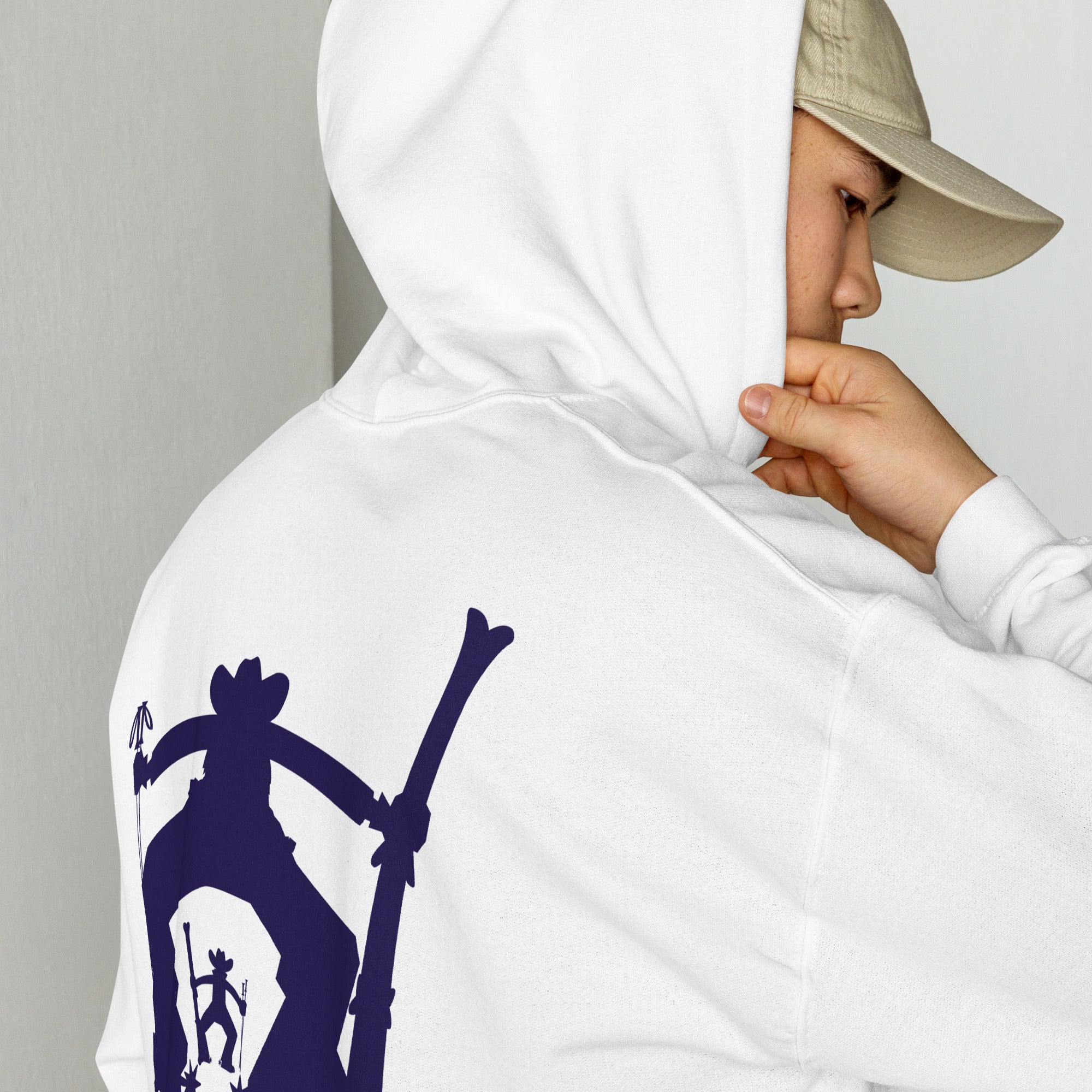 Unisex Hoodie The Skiing Cowboy Duel Silhouette (front & back)