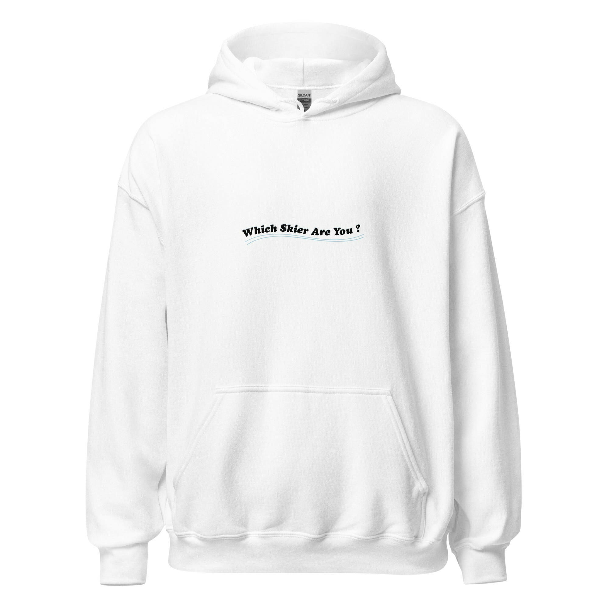 Unisex Hoodie Which skier are you? "The Thing" Yeti Skier on light colors (front & back)