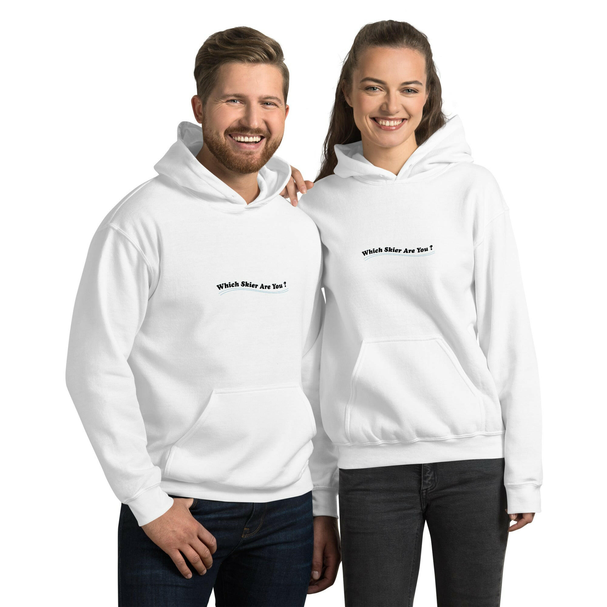 Unisex Hoodie Which skier are you? "The Thing" Yeti Skier on light colors (front & back)