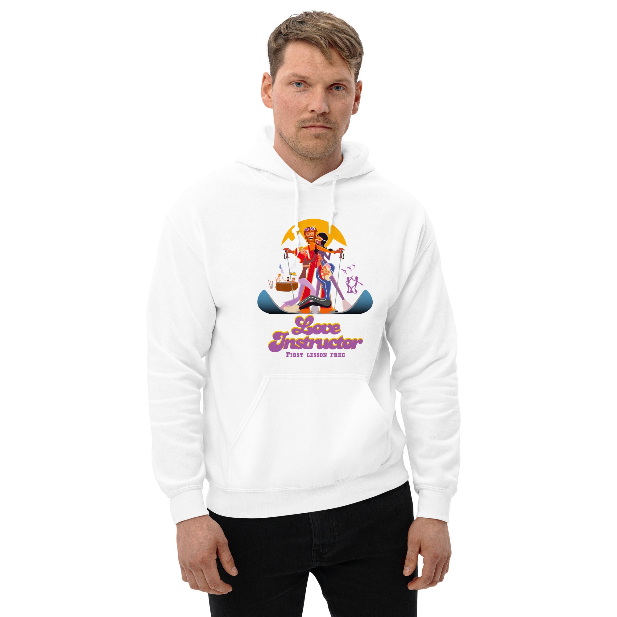 Sweat à capuche d'hiver unisexe Love Instructor First Lesson free sur couleurs claires