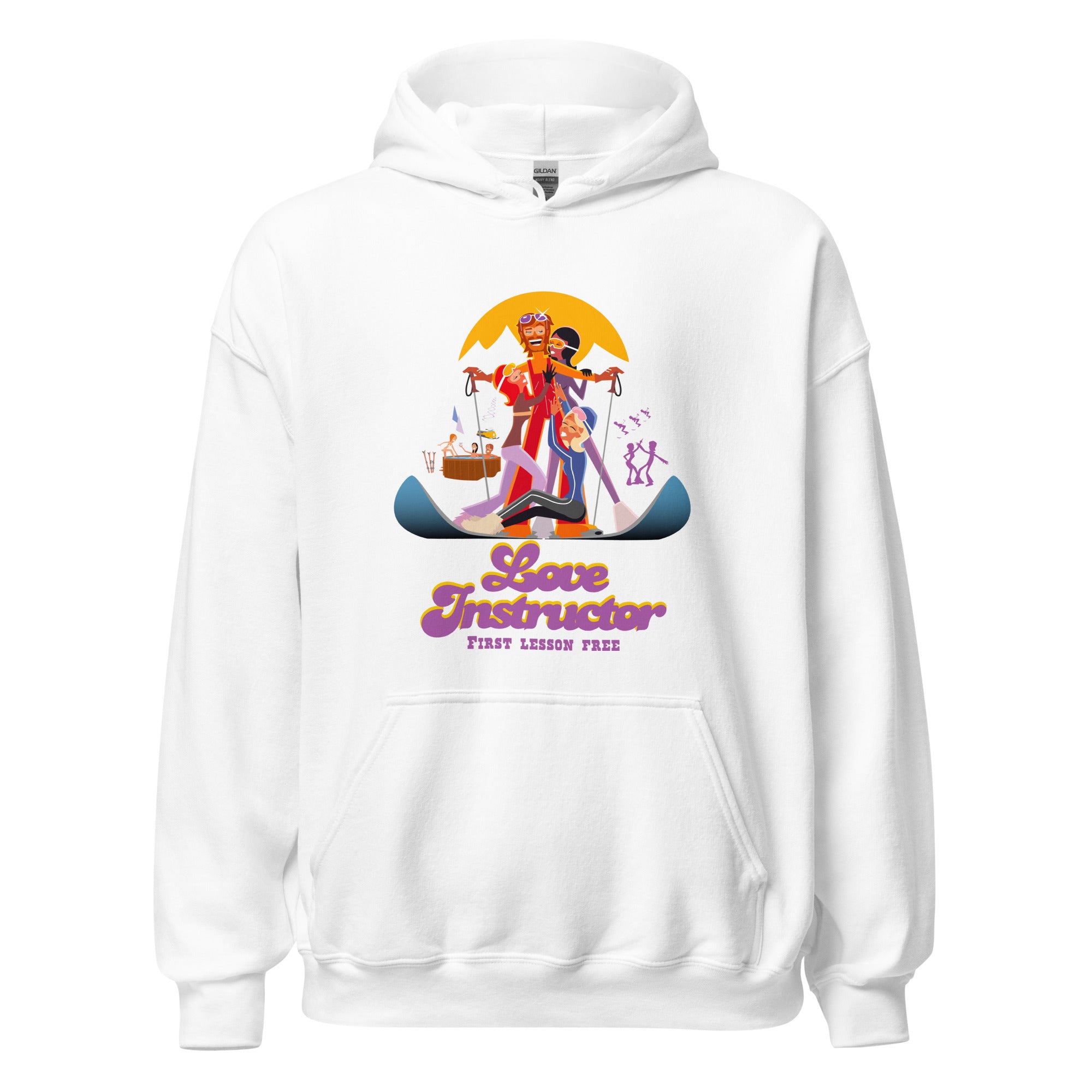Sweat à capuche d'hiver unisexe Love Instructor First Lesson free sur couleurs claires