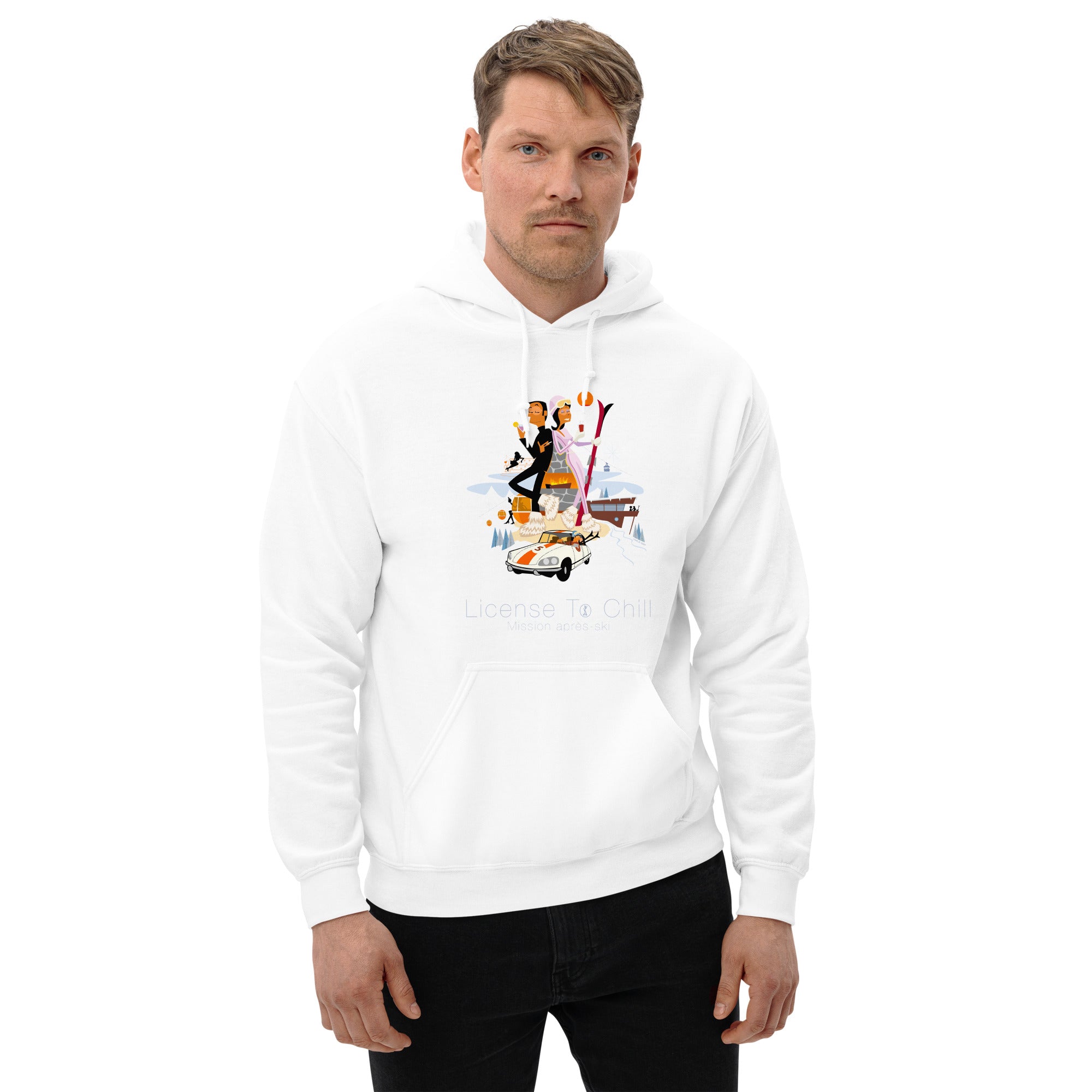 Sweat à capuche d'hiver unisexe License To Chill Mission Après-Ski sur couleurs claires