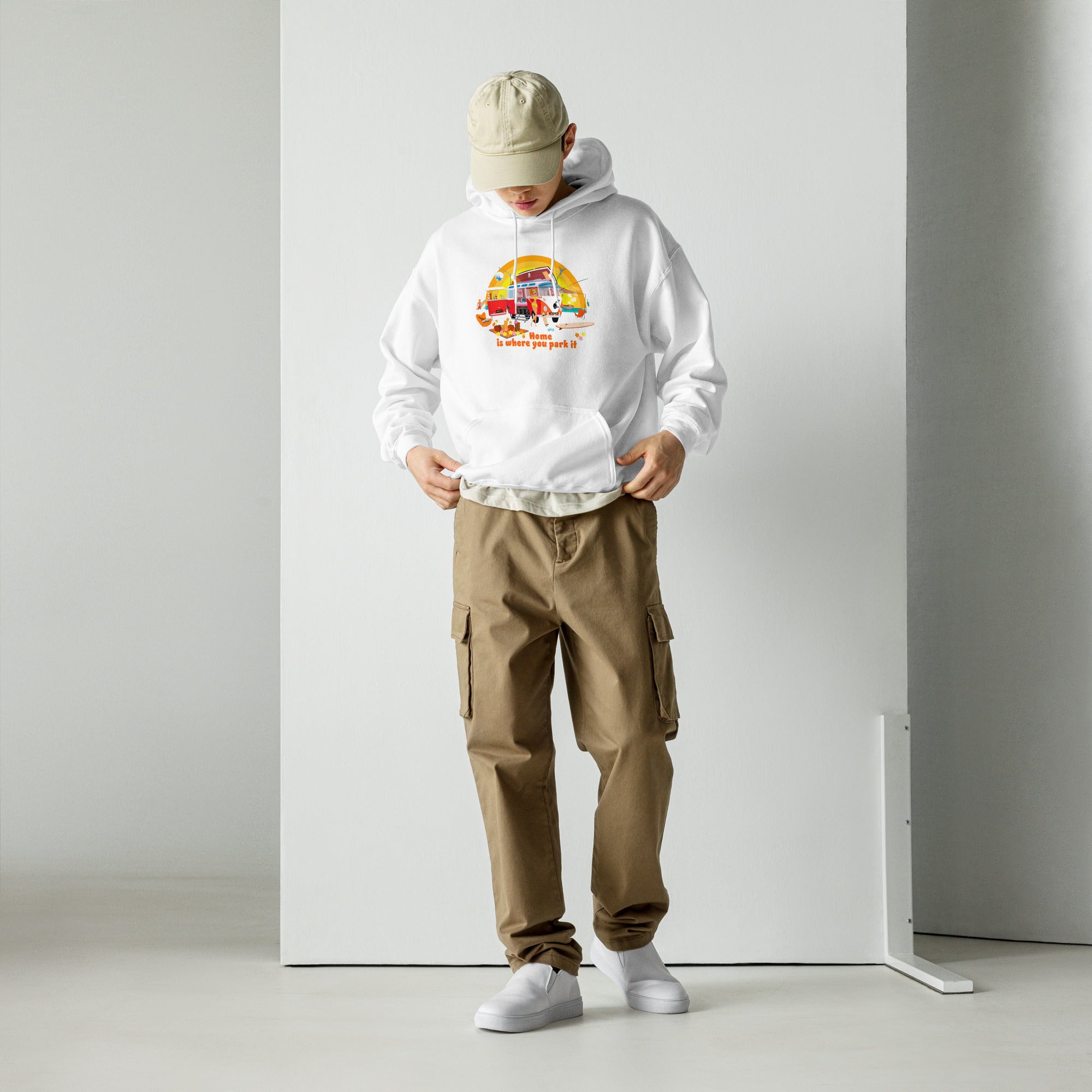 Unisex Hoodie Ultra Combi: Home is where you park it on bright colors