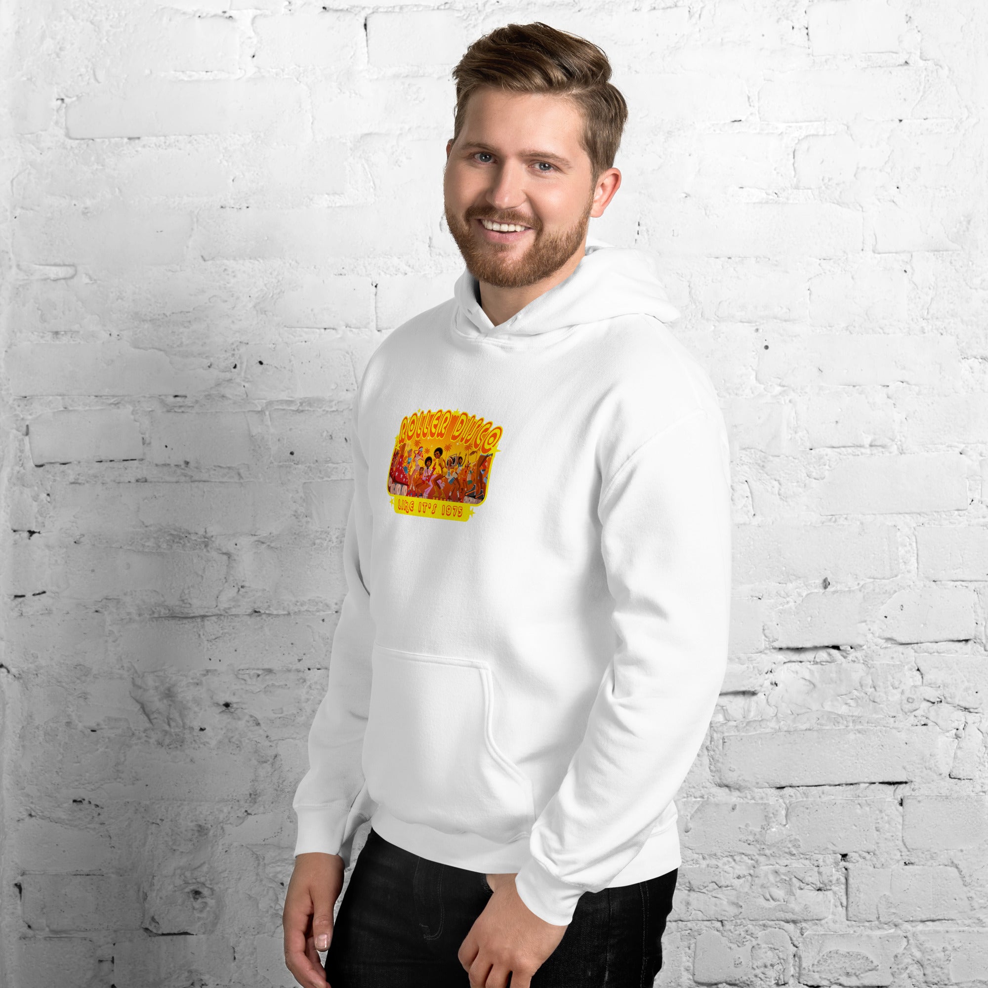Sweat à capuche d'hiver unisexe Roller Disco 1975 sur couleurs claires
