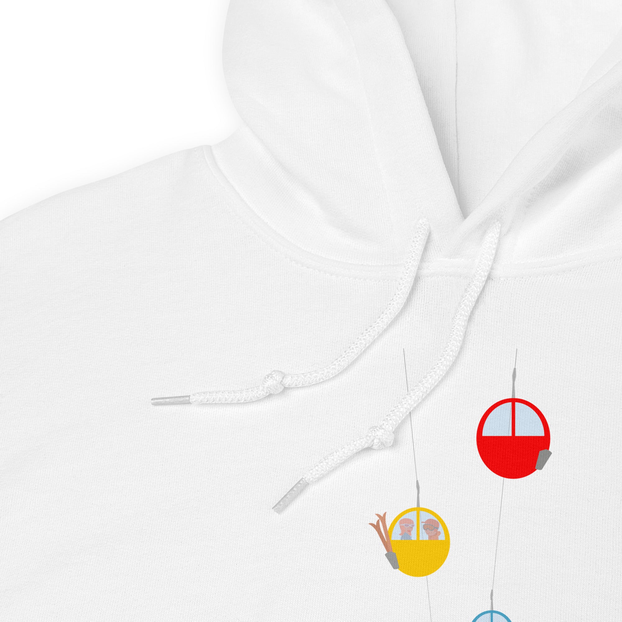 Sweat à capuche d'hiver unisexe Gondolas in the mist (face & dos)