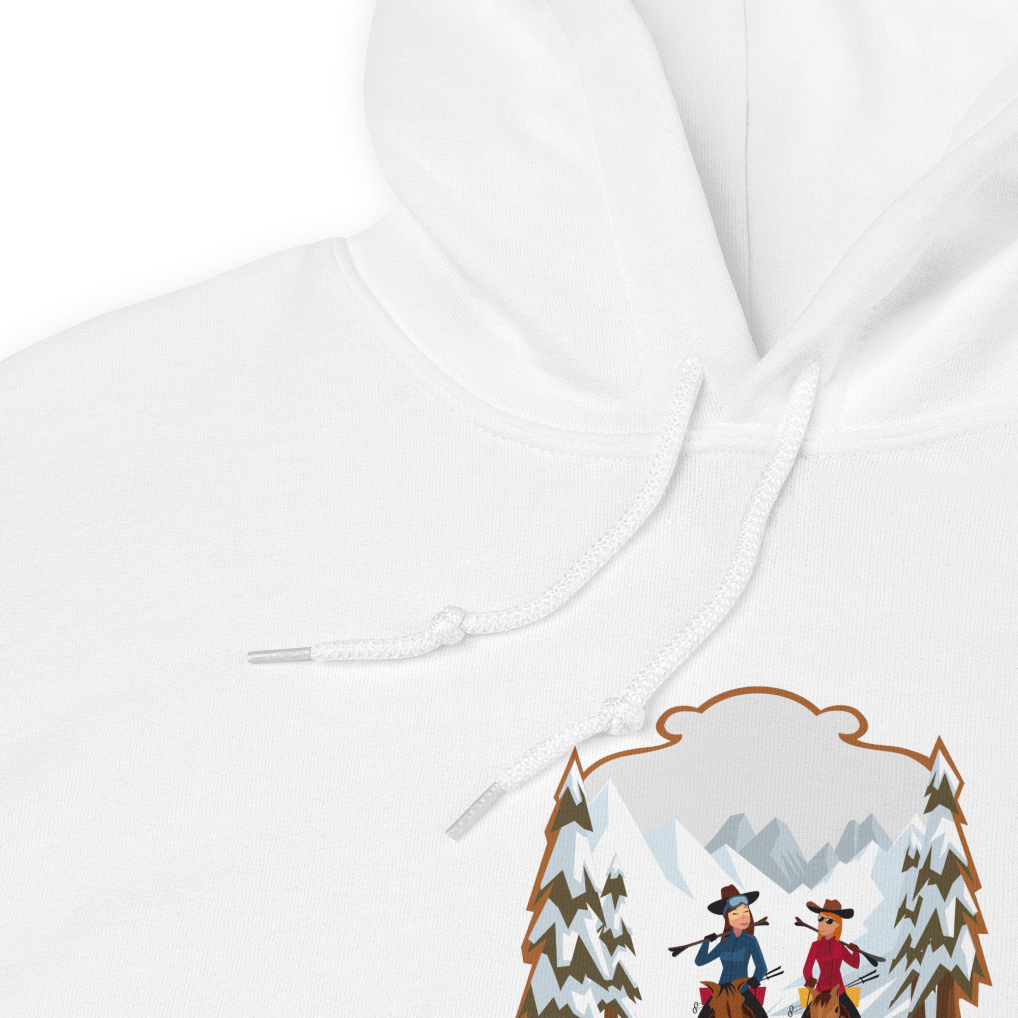 Sweat à capuche d'hiver unisexe The Skiing Cowgirl sur couleurs claires
