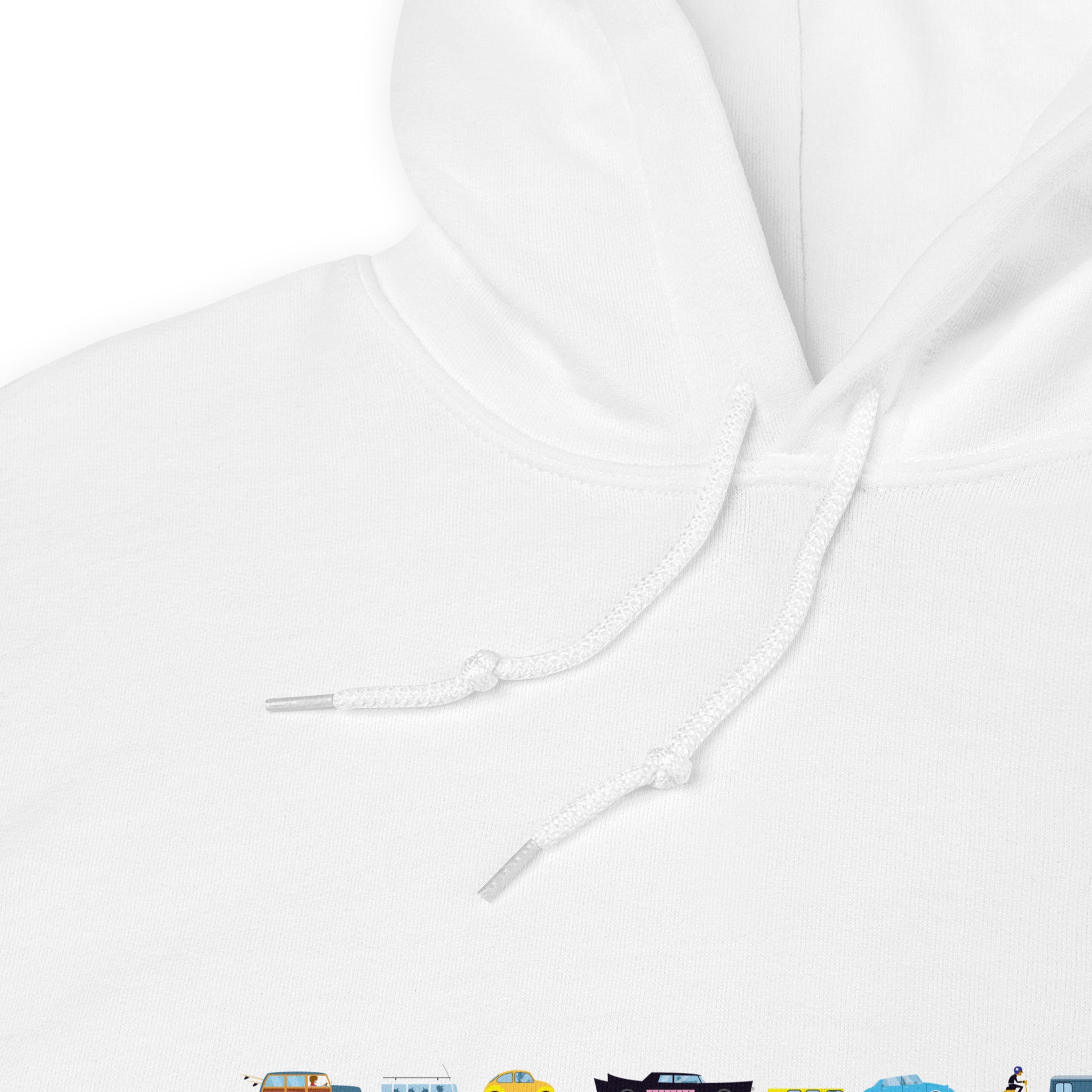 Sweat à capuche d'hiver unisexe Vintage Cars Traffic Jam sur couleurs claires