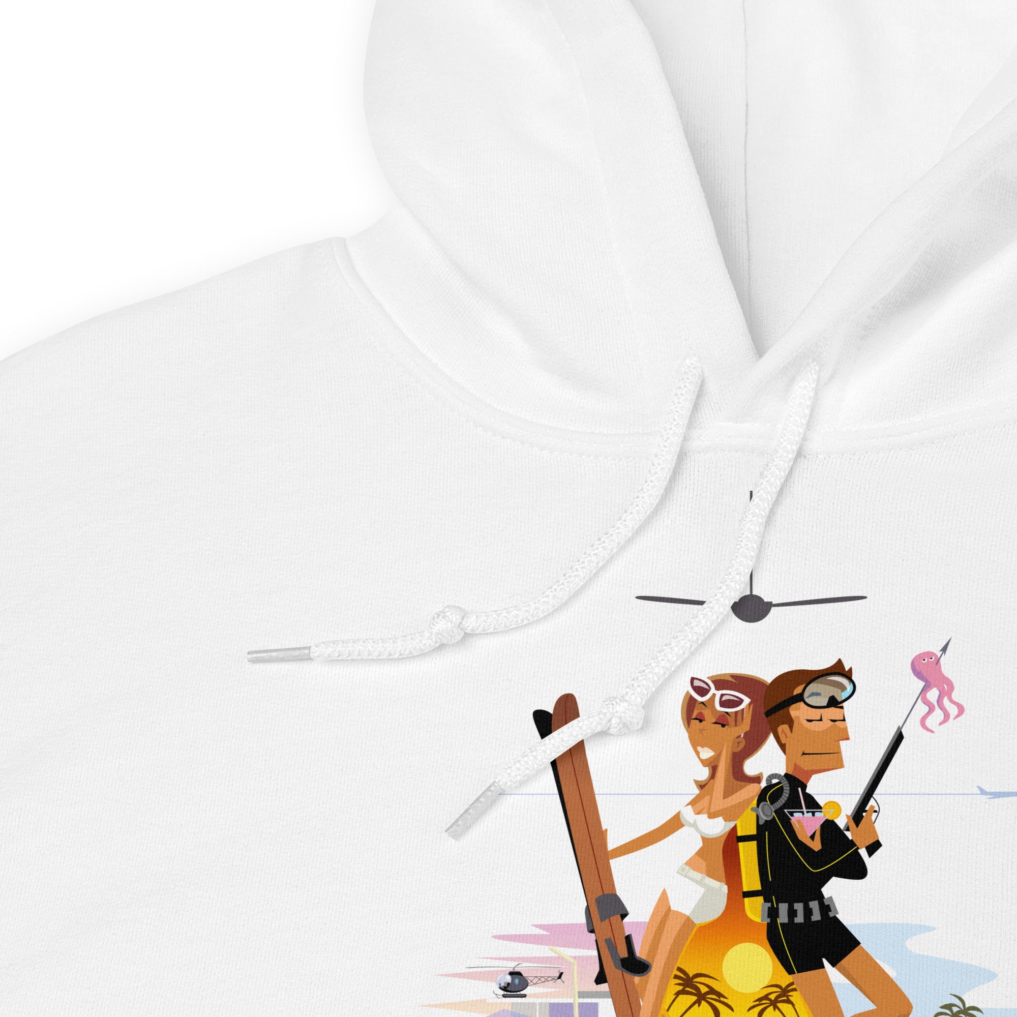 Sweat à capuche d'hiver unisexe License to Chill Vamos a la Playa sur couleurs claires