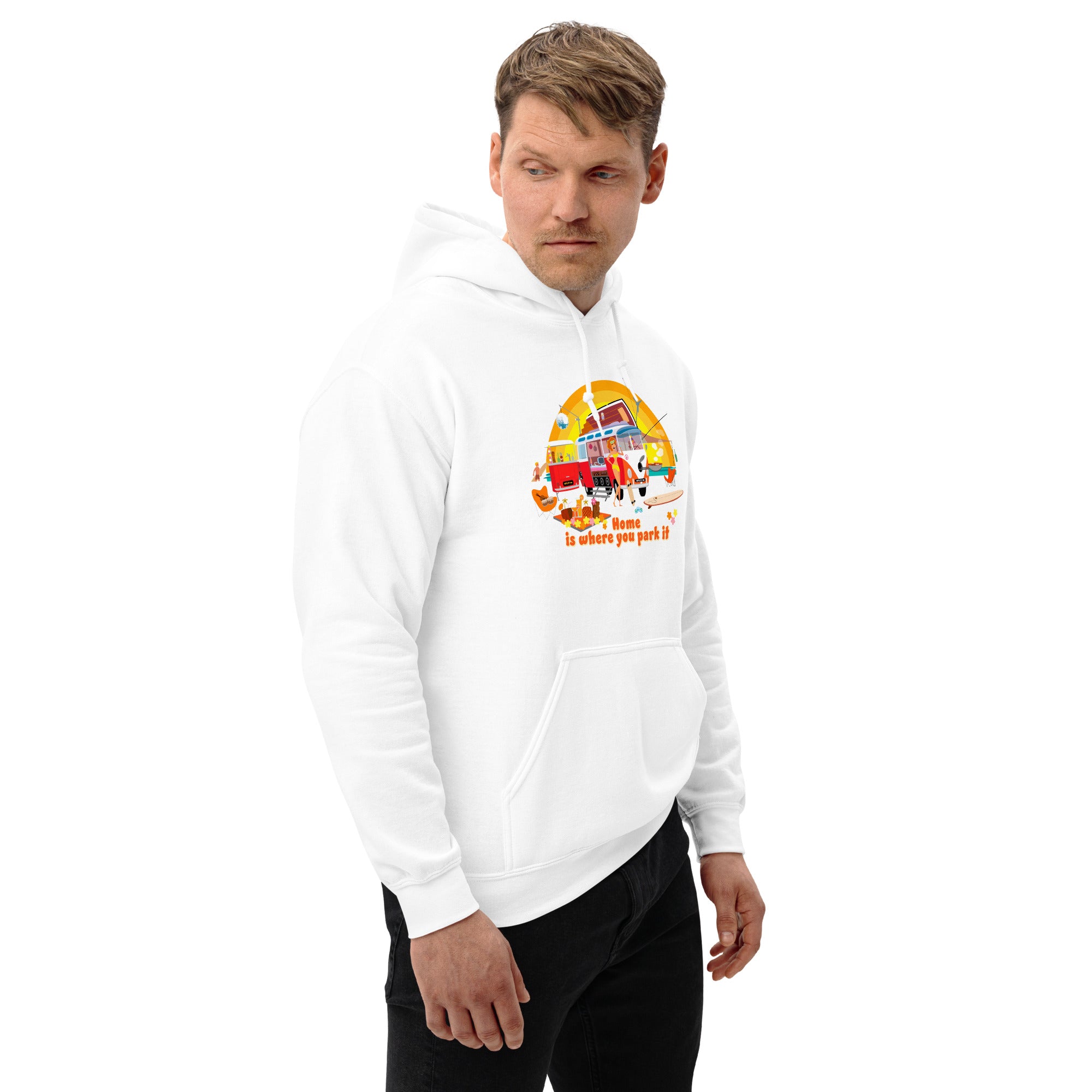 Unisex Hoodie Ultra Combi: Home is where you park it on bright colors