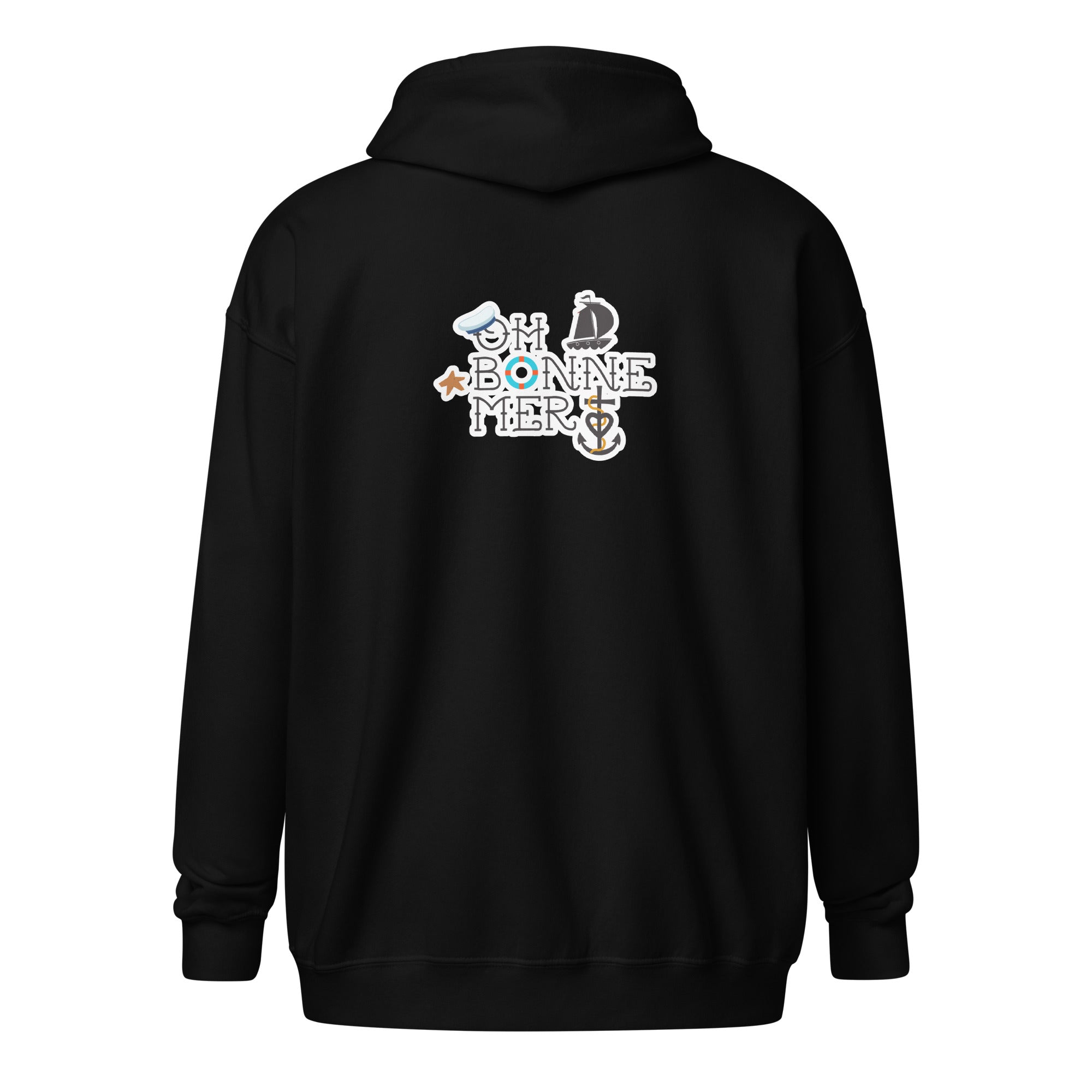 Sweat à capuche épais unisexe à fermeture éclair Oh Bonne Mer 3 (face & dos)