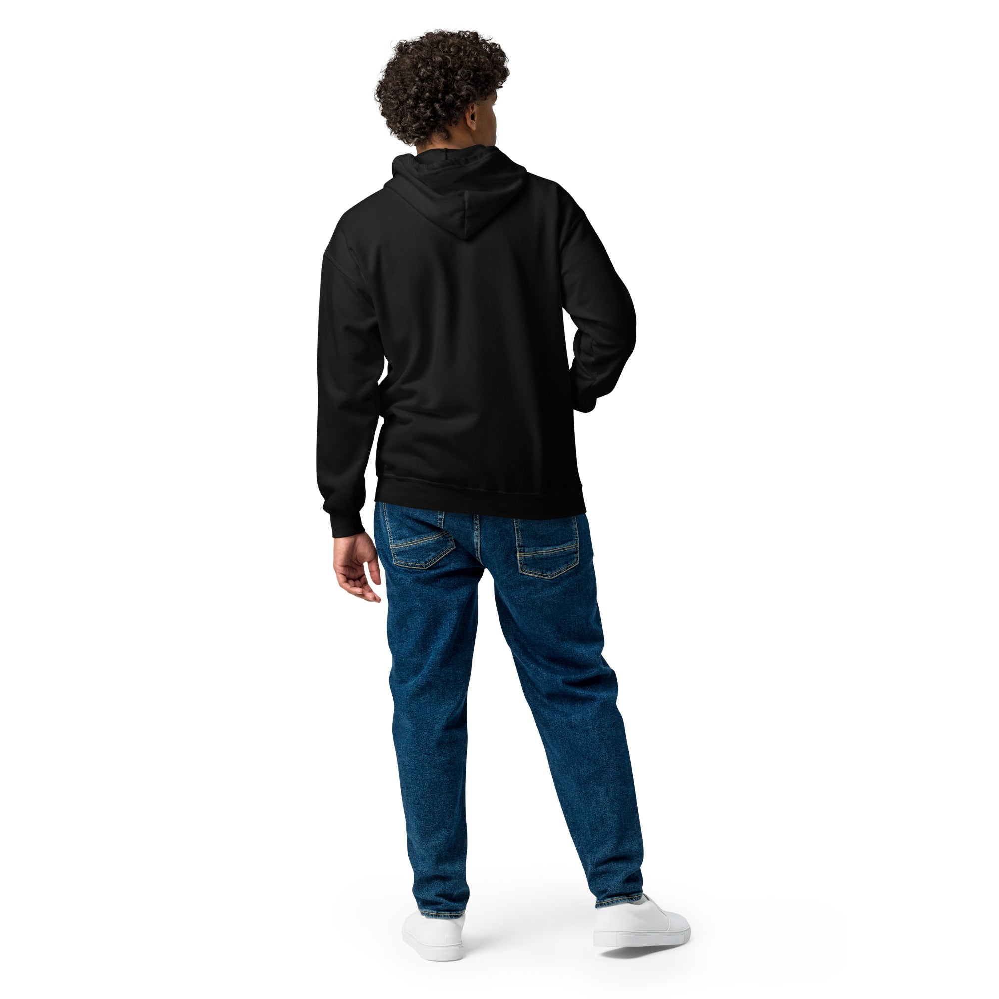 Unisex heavy blend zip hoodie Camperfan flamingo embroidered pattern