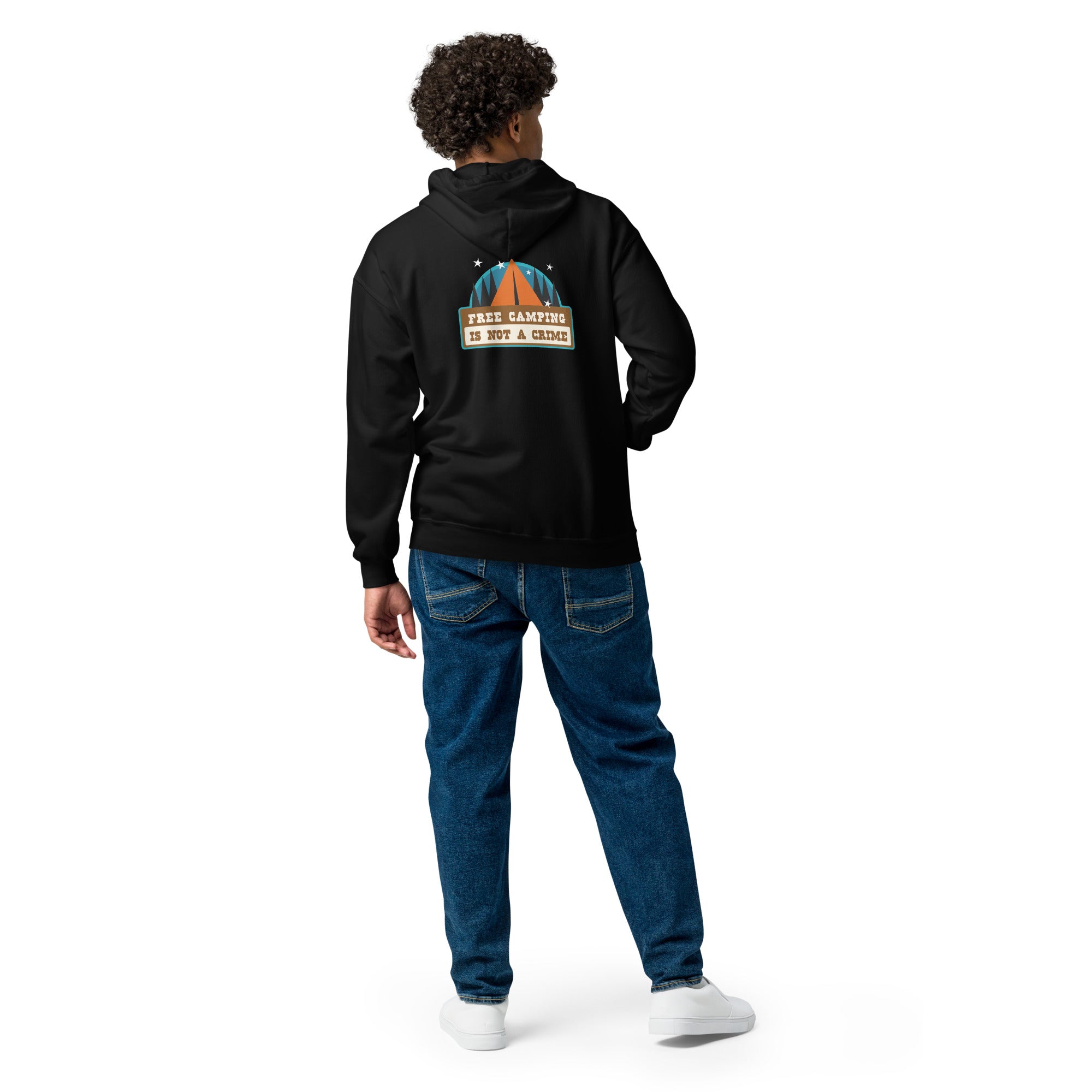 Unisex heavy blend zip hoodie Free camping is not a crime graphic