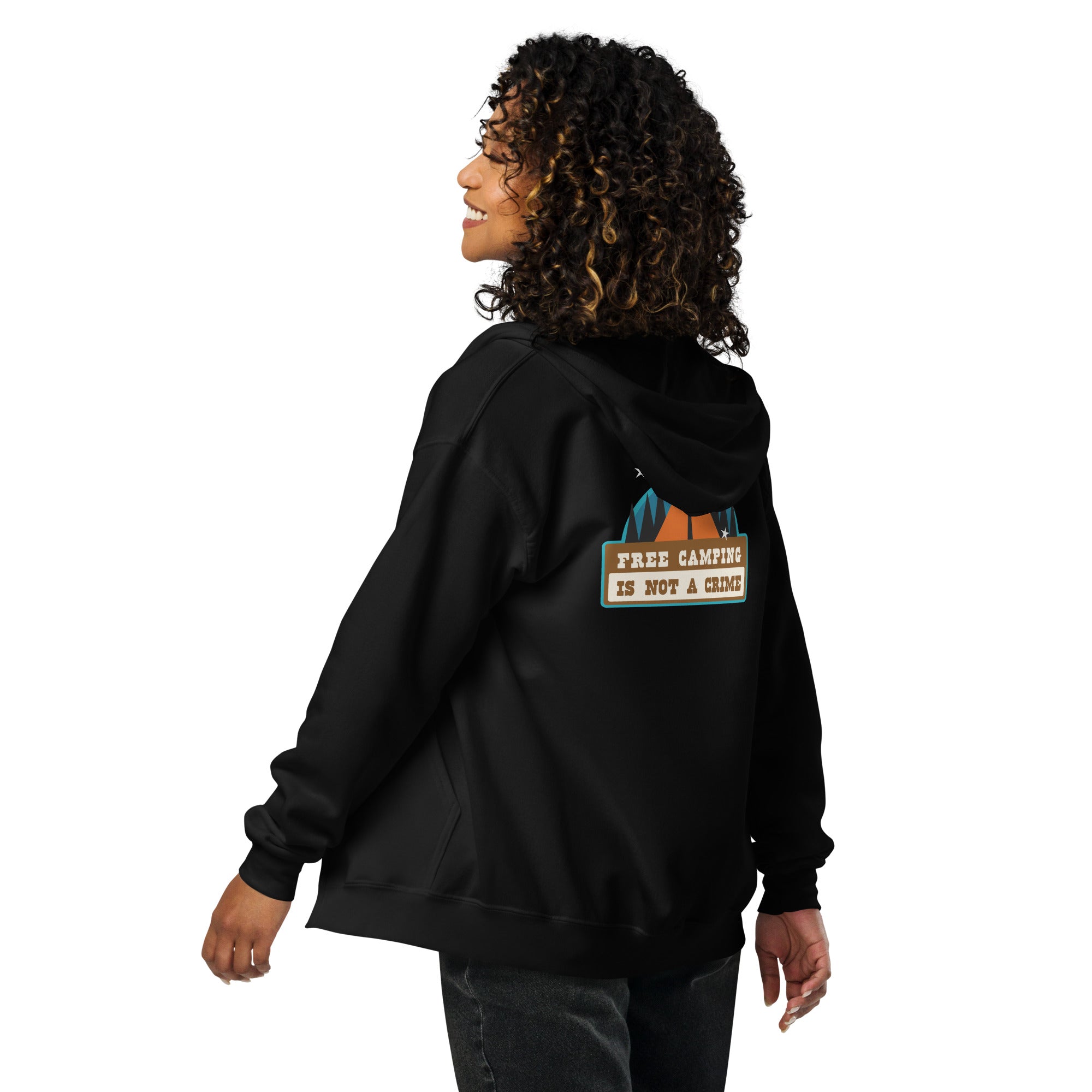 Unisex heavy blend zip hoodie Free camping is not a crime graphic