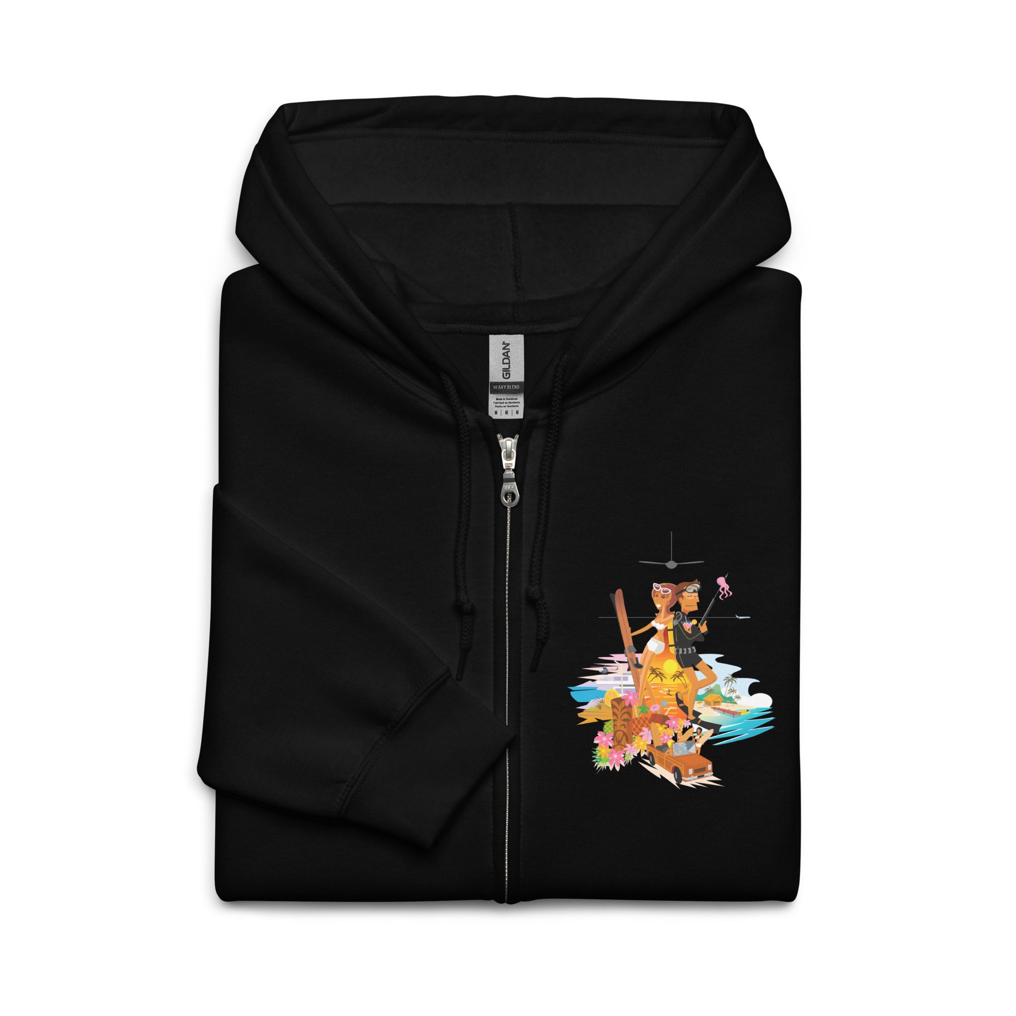 Sweat à capuche épais unisexe à fermeture éclair License to Chill Vamos a la Playa