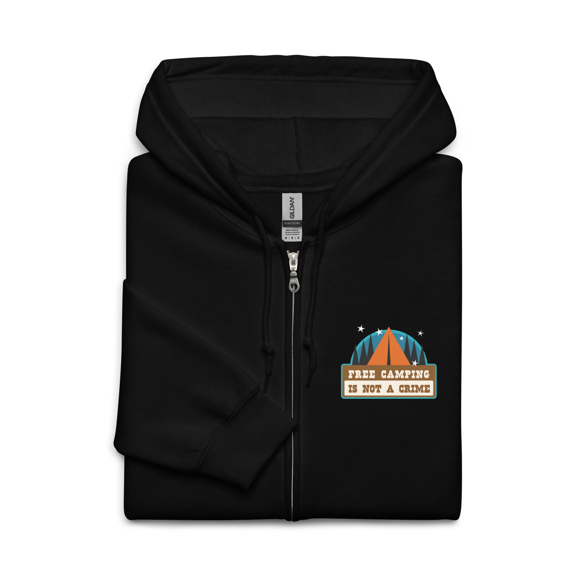 Unisex heavy blend zip hoodie Free camping is not a crime graphic