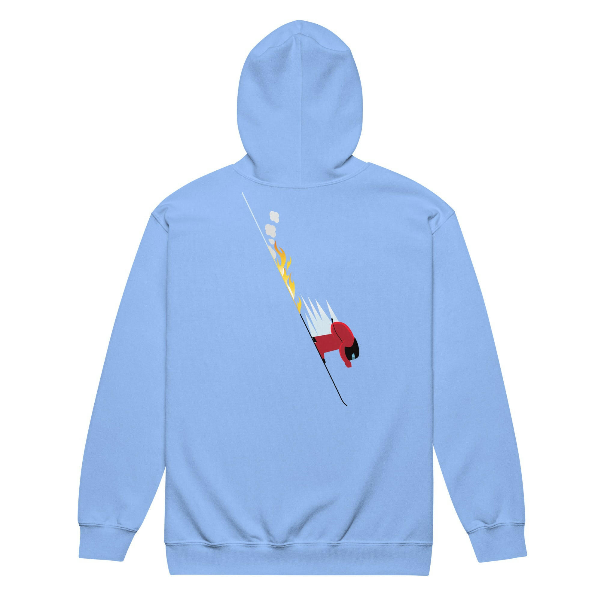 Sweat à capuche épais unisexe à fermeture éclair Which skier are you? Speed Skier sur fond clair (face & dos)