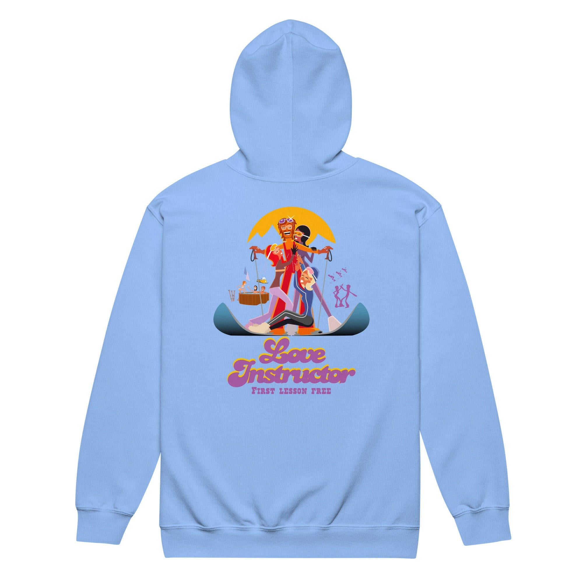 Sweat à capuche épais unisexe à fermeture éclair Love Instructor First Lesson free (face & dos)