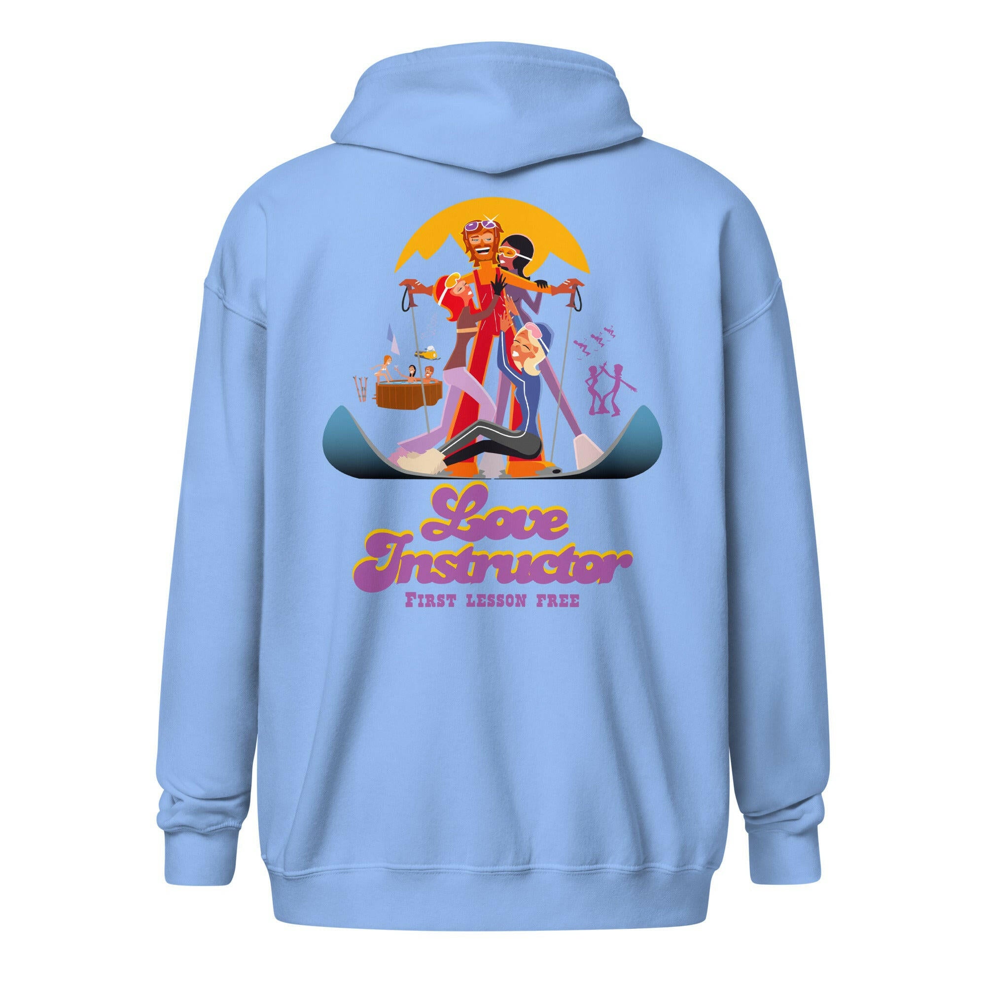 Sweat à capuche épais unisexe à fermeture éclair Love Instructor First Lesson free (face & dos)