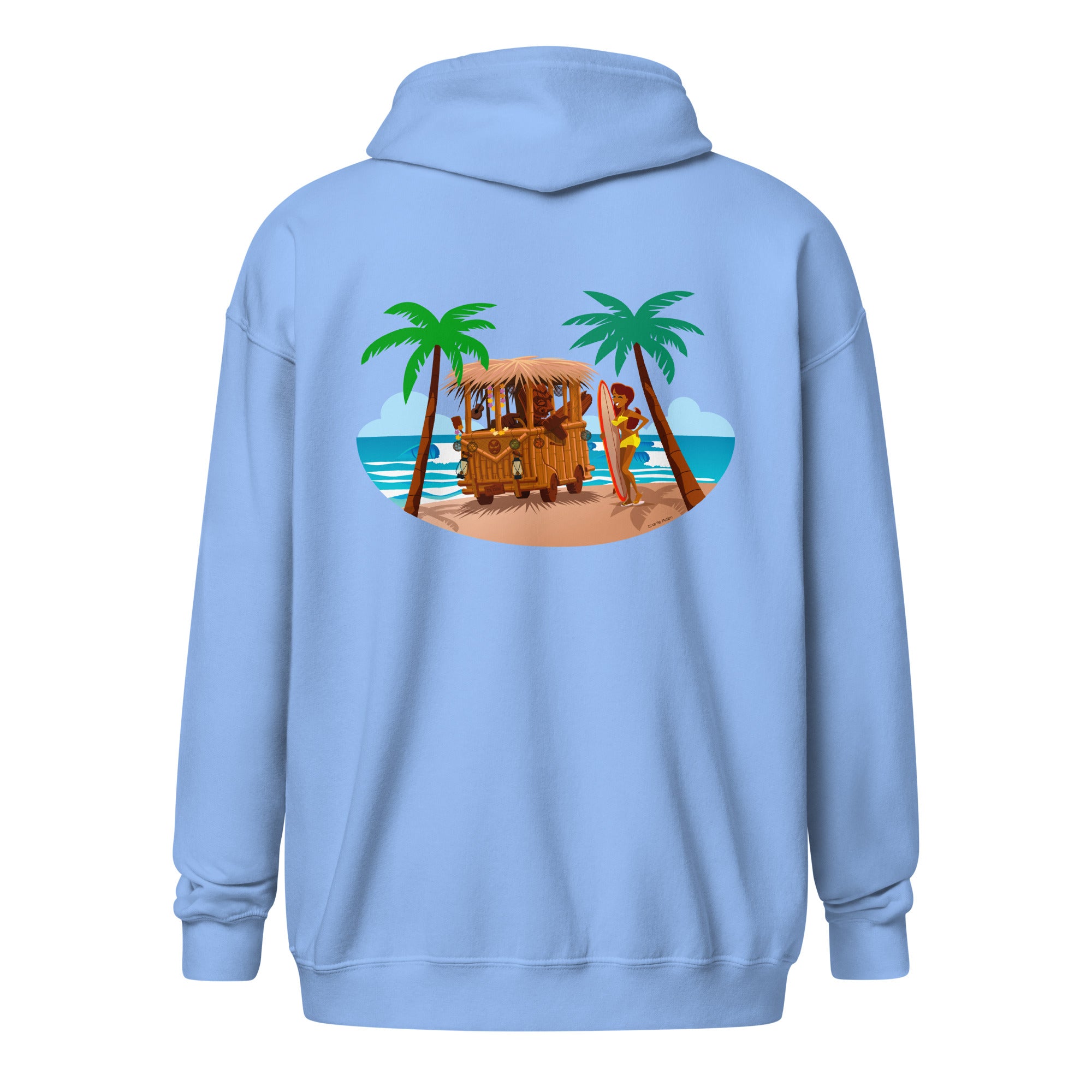 Unisex heavy blend zip hoodie Tiki Kombi (front & back)