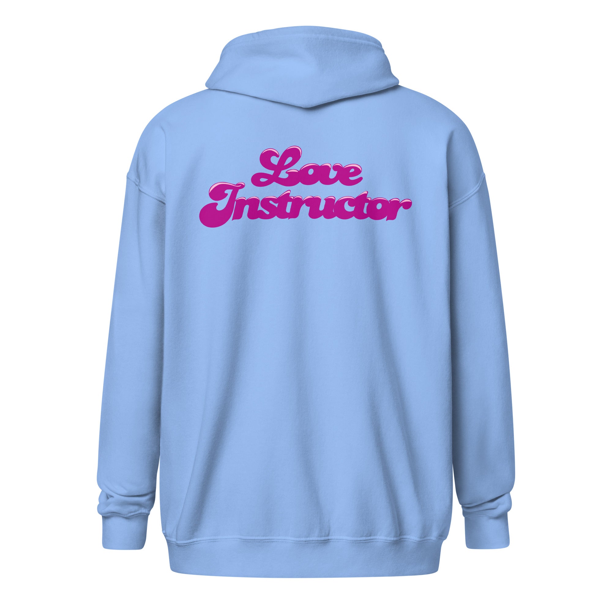Sweat à capuche épais unisexe à fermeture éclair Love Instructor Flamingo (face & dos)