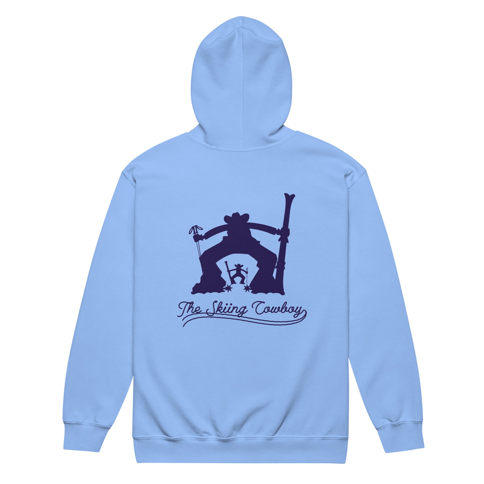 Sweat à capuche épais unisexe à fermeture éclair The Skiing Cowboy Duel Silhouette (face & dos)