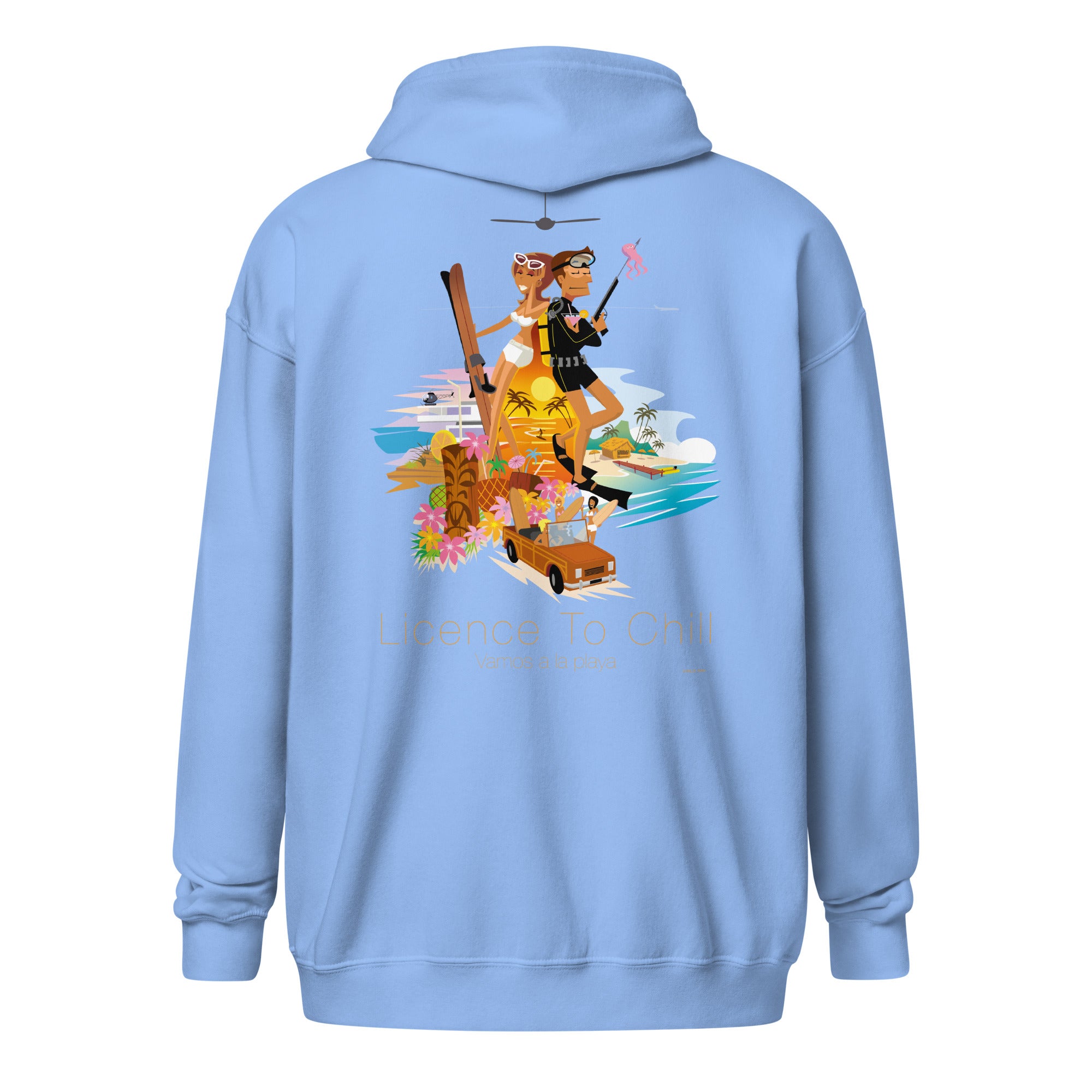 Sweat à capuche épais unisexe à fermeture éclair License to Chill Vamos a la Playa
