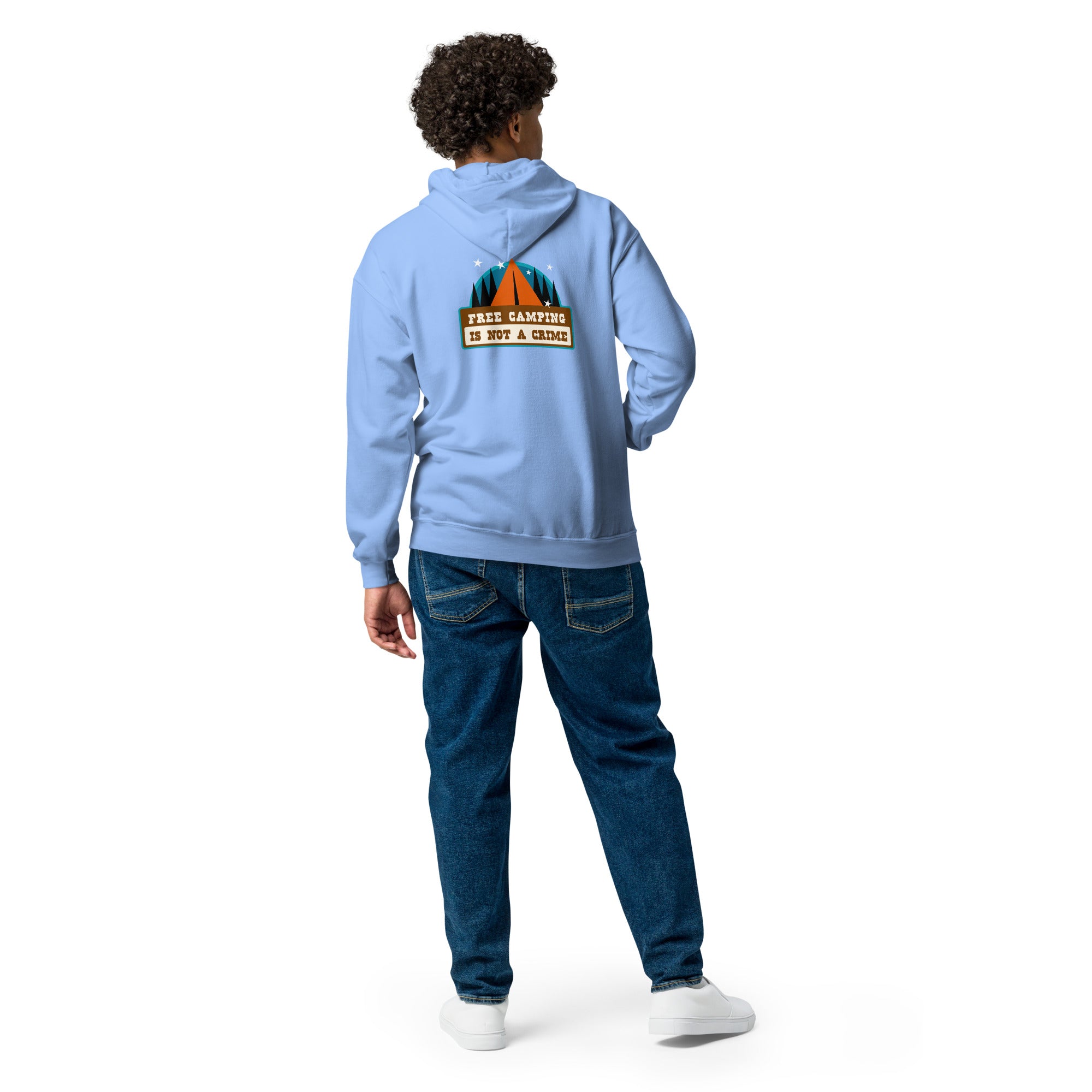 Unisex heavy blend zip hoodie Free camping is not a crime graphic