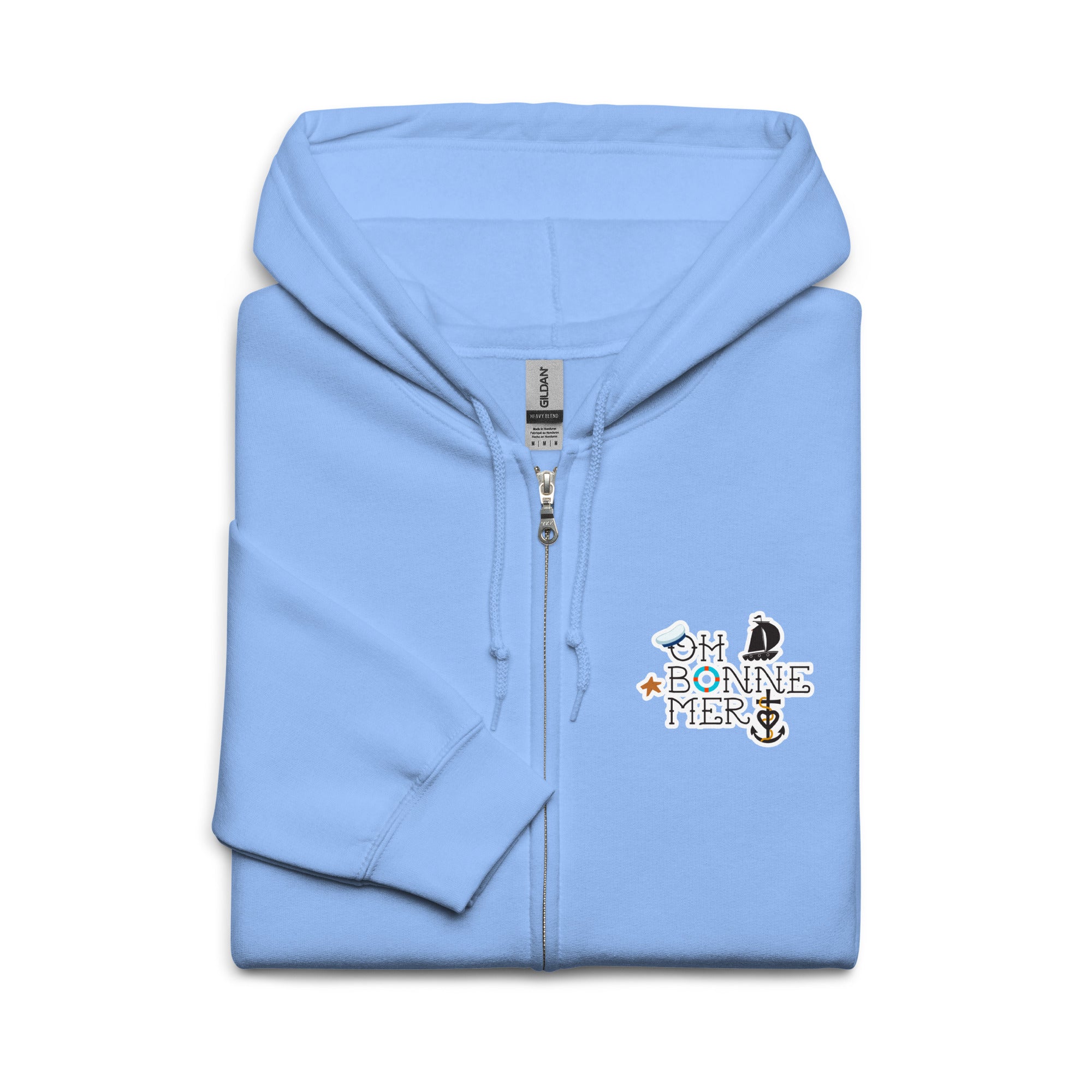 Sweat à capuche épais unisexe à fermeture éclair Oh Bonne Mer 3 (face & dos)