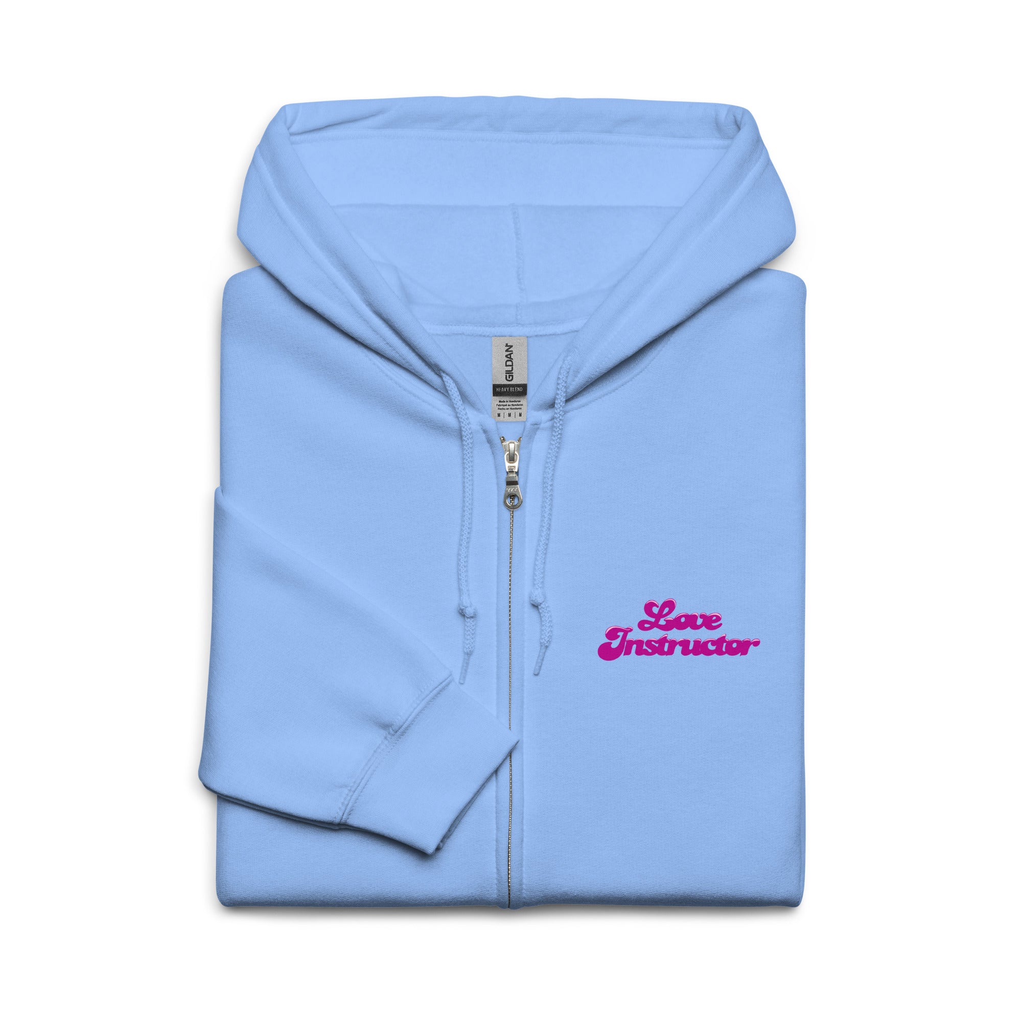 Sweat à capuche épais unisexe à fermeture éclair Love Instructor Flamingo (face & dos)